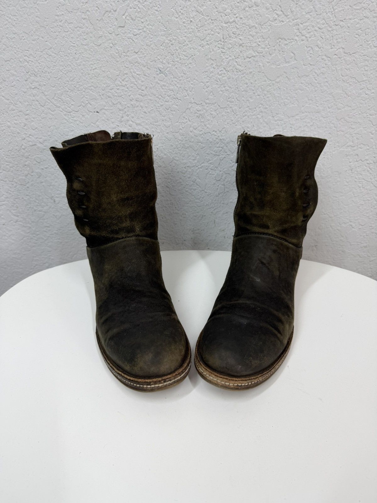If Six Was Nine Vintage Italian AS 98 Vibe YSL Style Leather Biker Boots Size US 8.5 / EU 41-42 - 6 Thumbnail