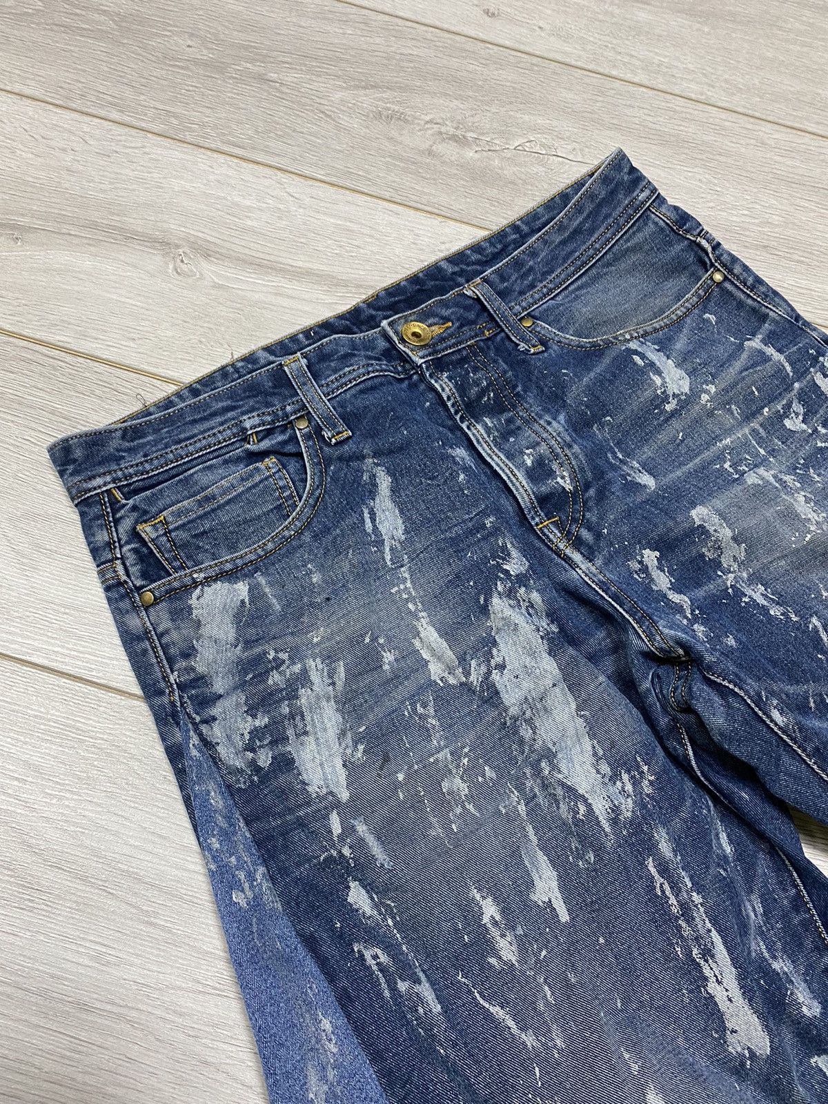 Vintage Jeans Dirty painted Pants patchwork crash thrasheddistressed Size US 35 - 6 Thumbnail
