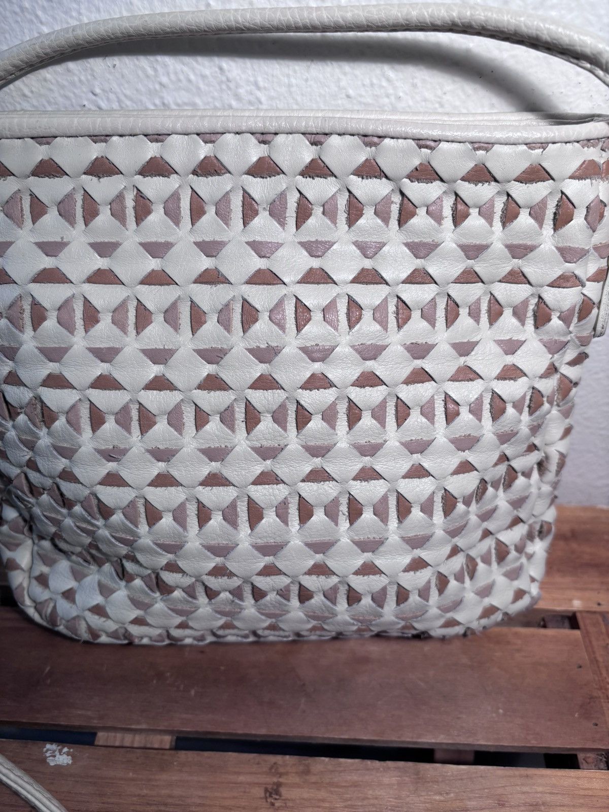 Vintage Woven Leather Crossbody Purse Bag Size ONE SIZE - 2 Thumbnail
