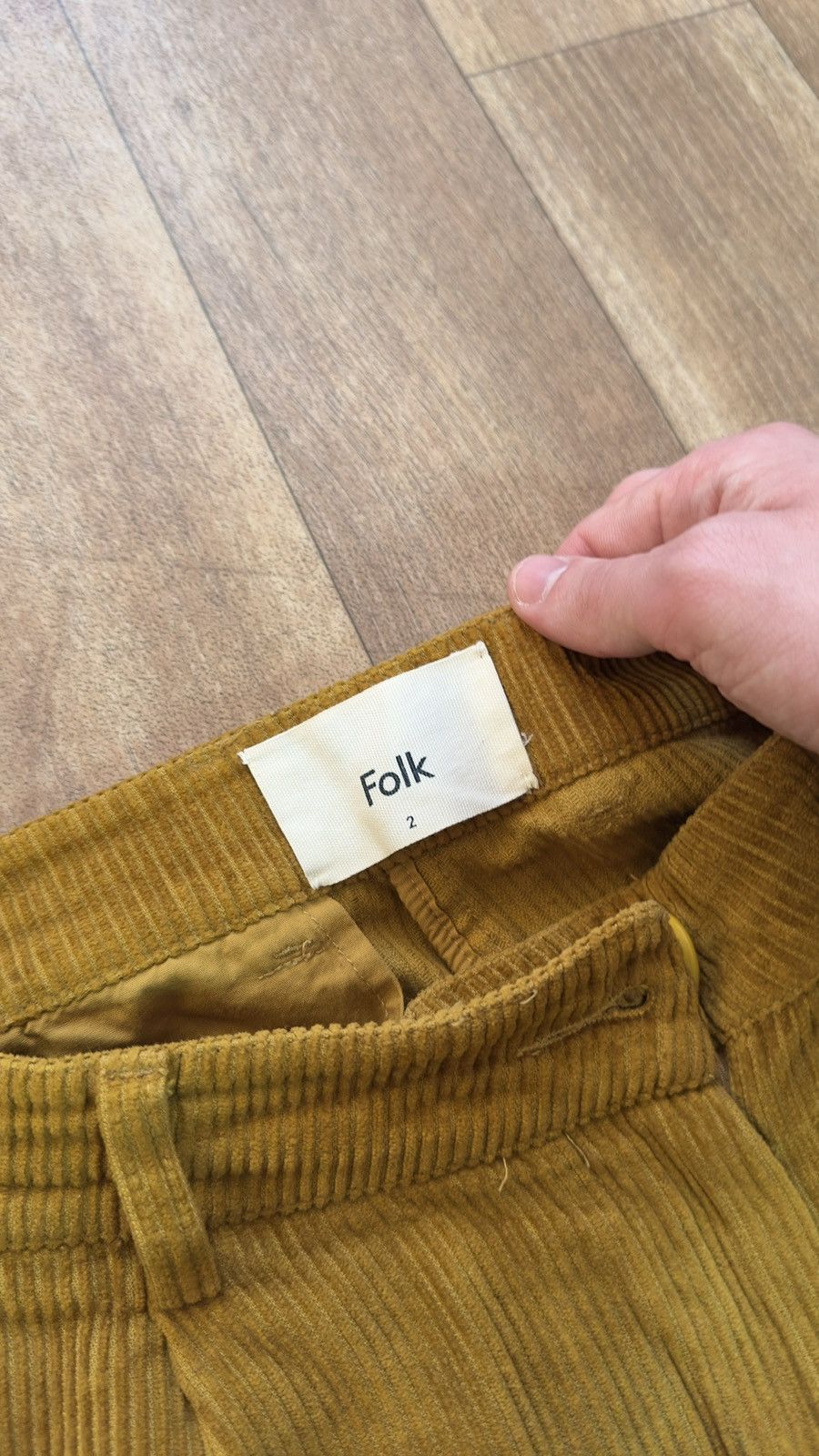 Folk Folk Mustard Yellow Corduroy Trousers Pants Pleated Wide Leg Size US 32 / EU 48 - 5 Thumbnail