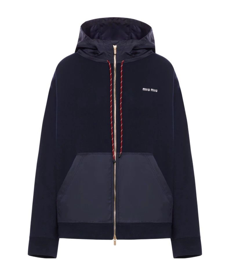 Miu Miu Miu Miu Blue Hooded Zip Jacket Size US M / EU 48-50 / 2 - 1 Thumbnail