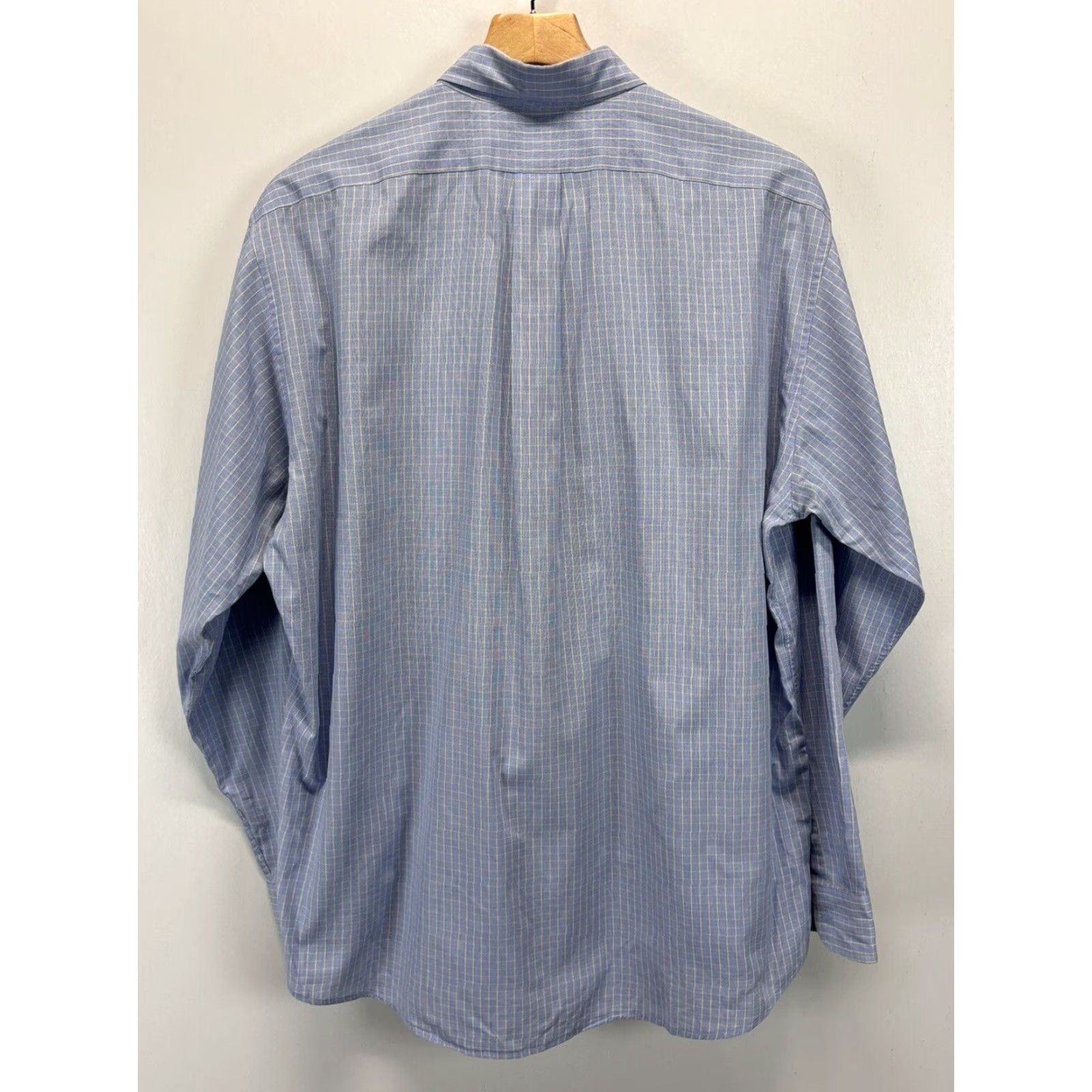 J.Crew VINTAGE J. Crew Button Down Collared Shirt Men's 16 Blue Plaid Long Sleeve Cotton Size US L / EU 52-54 / 3 - 2 Thumbnail