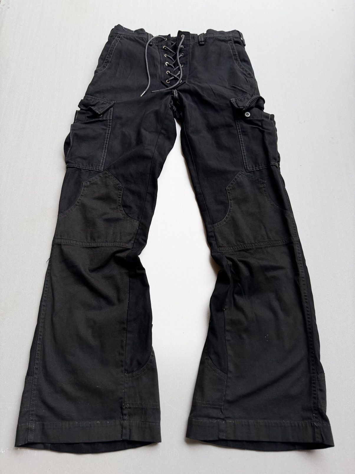Vertgarments lace up flare cargo pants