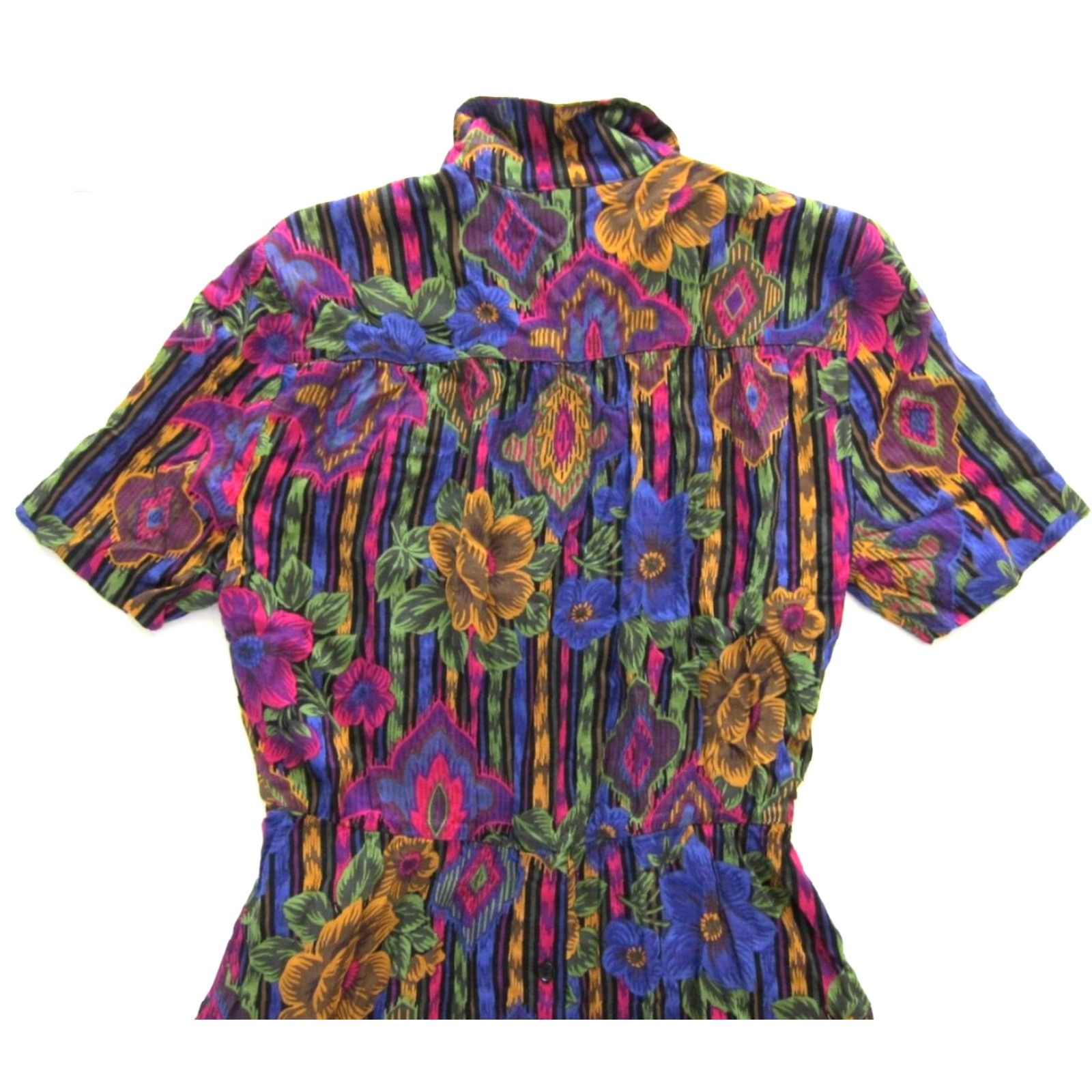 Pinko VINTAGE Tareti Howard Levi Rayon Pink Blue Floral Pocket Button Collared Shirt Dress 4P Size S / US 4 / IT 40 - 6 Thumbnail
