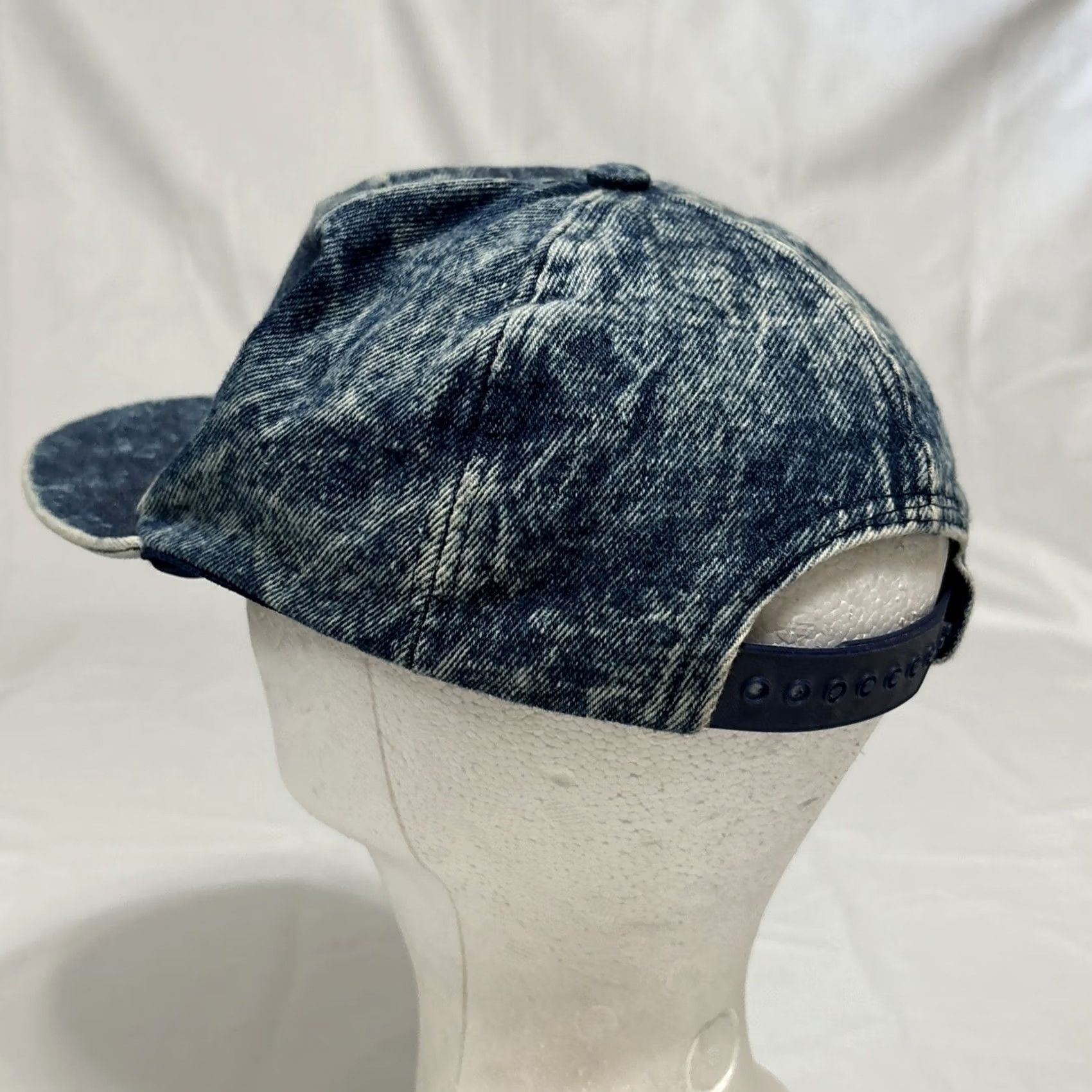 Denime VINTAGE Peter Cap Baseball Cap One Size Men Blue Denim Flat Brim Snapback Monterey Embroidered Size ONE SIZE - 5 Thumbnail