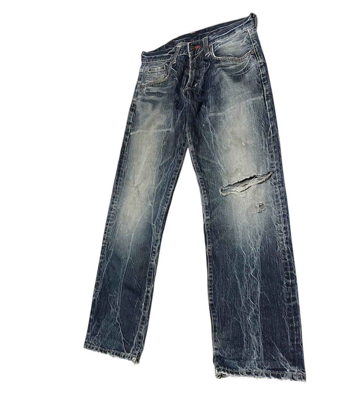 Edwin Vintage Edwin 504 Straight Leg Jeans Distressed Size US 31 - 3 Thumbnail