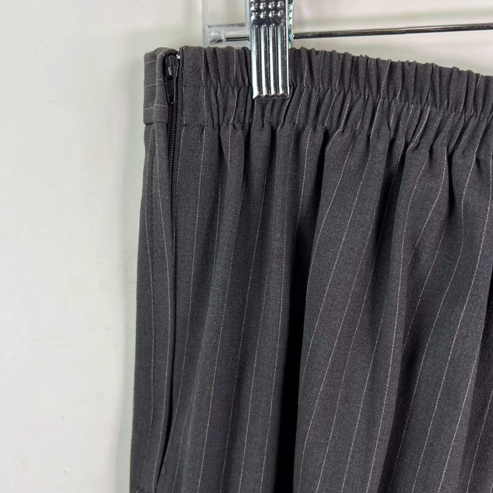 Vintage Larry Levine Gray Striped Stretch Dress Pants Womens Size 14W 34X27 NWOT Size 36" / US 14 / IT 50 - 5 Thumbnail