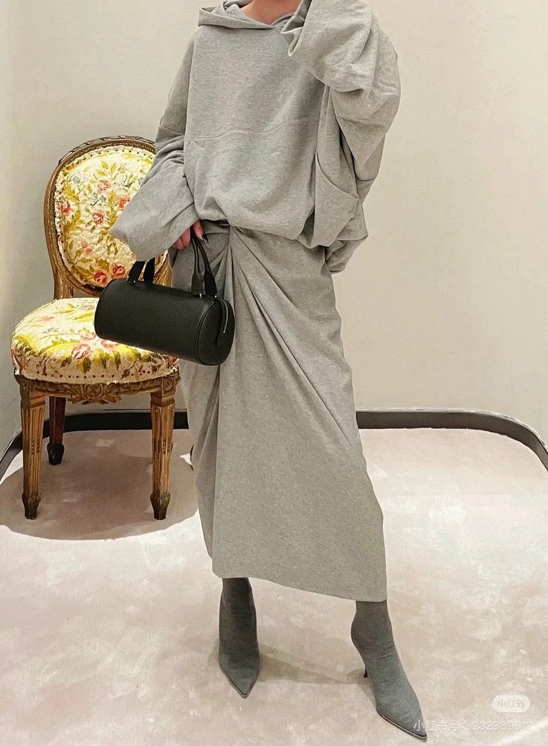 Dries Van Noten DRIES VAN NOTEN size:S Grey pleated skirt Size 22" - 9 Thumbnail