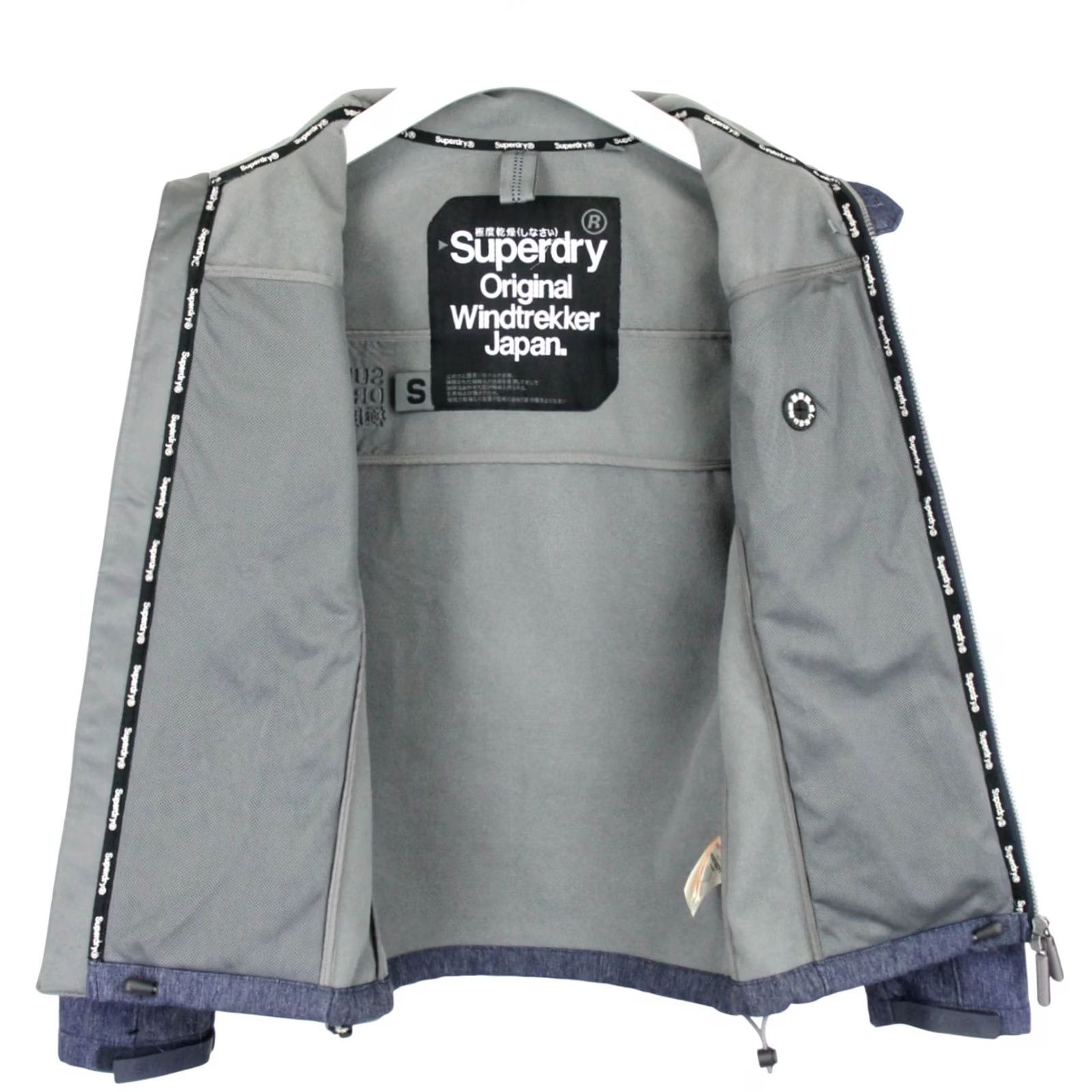Superdry Superdry Jacket Men's SMALL Full Zip High Neck Denim Look Blue Size US S / EU 44-46 / 1 - 4 Thumbnail