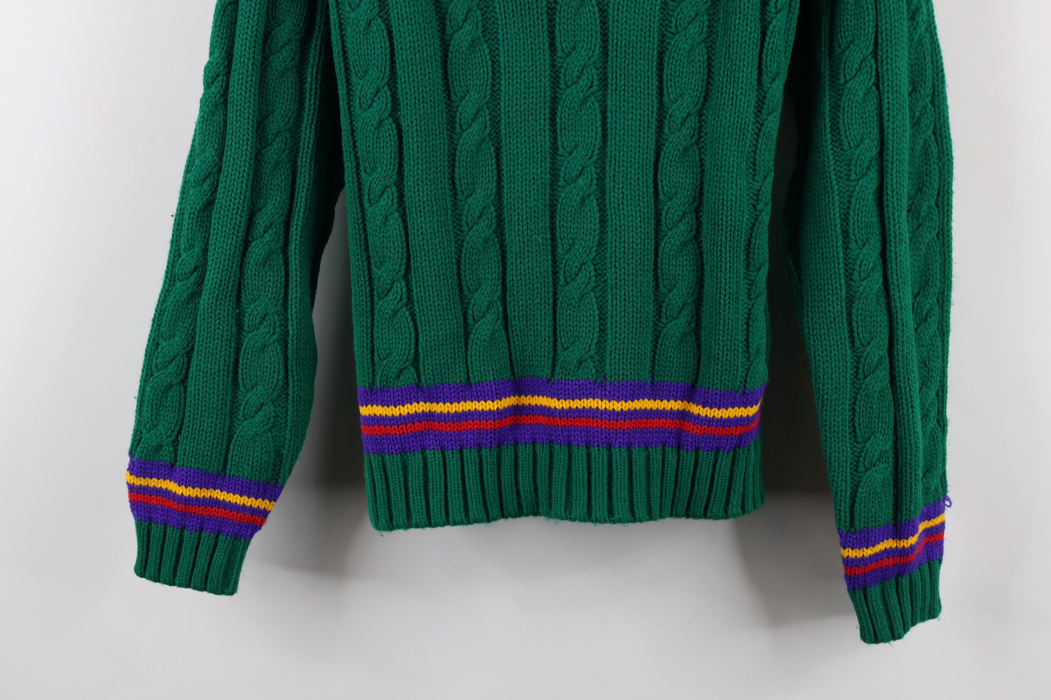Vintage Vintage 90s Dapper Streetwear Chunky Cable Knit Sweater Size S / US 4 / IT 40 - 3 Thumbnail