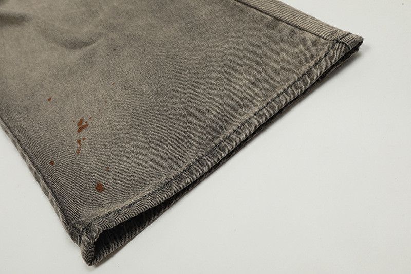 Vintage Retro washed distressed loose workwear men's flared jeans Size US 32 / EU 48 - 6 Thumbnail
