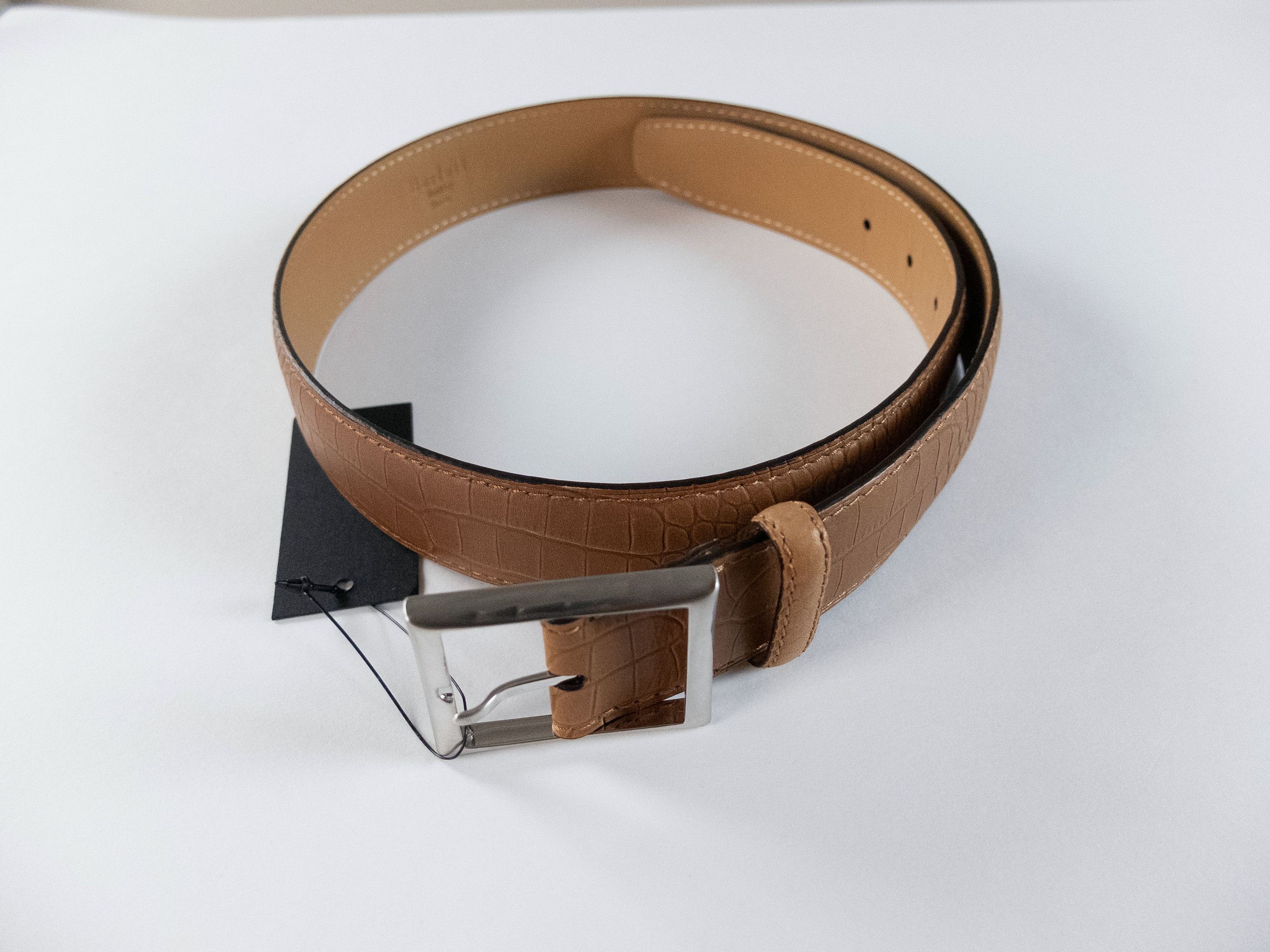 Berluti BERLUTI Paris brown croc embossed leather dress belt Size 80 Size 32 - 1 Thumbnail