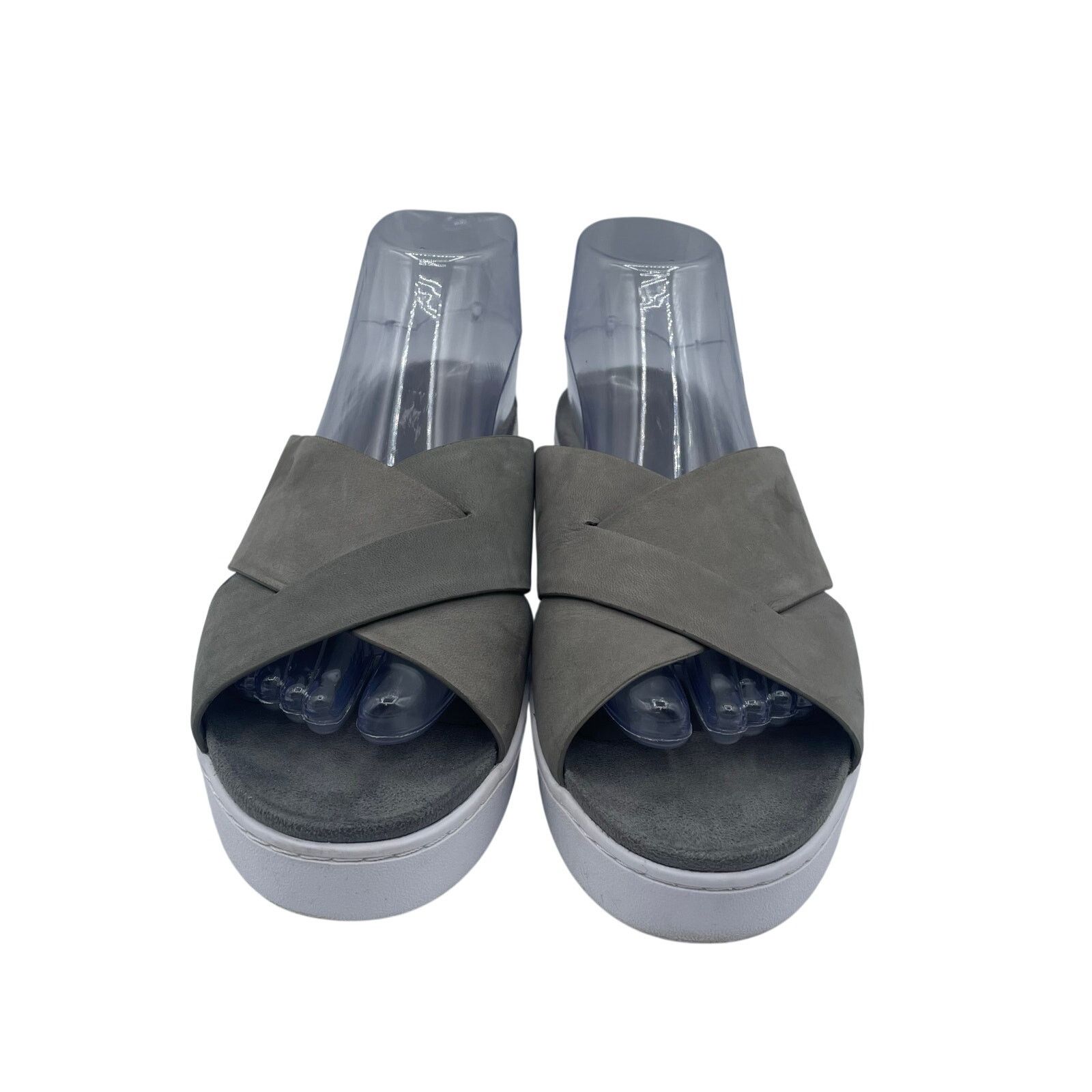 Vionic Vionic Lou Crossover Sandals Gray Comfort Leather Womens 9 Size US 9 / IT 39 - 3 Thumbnail