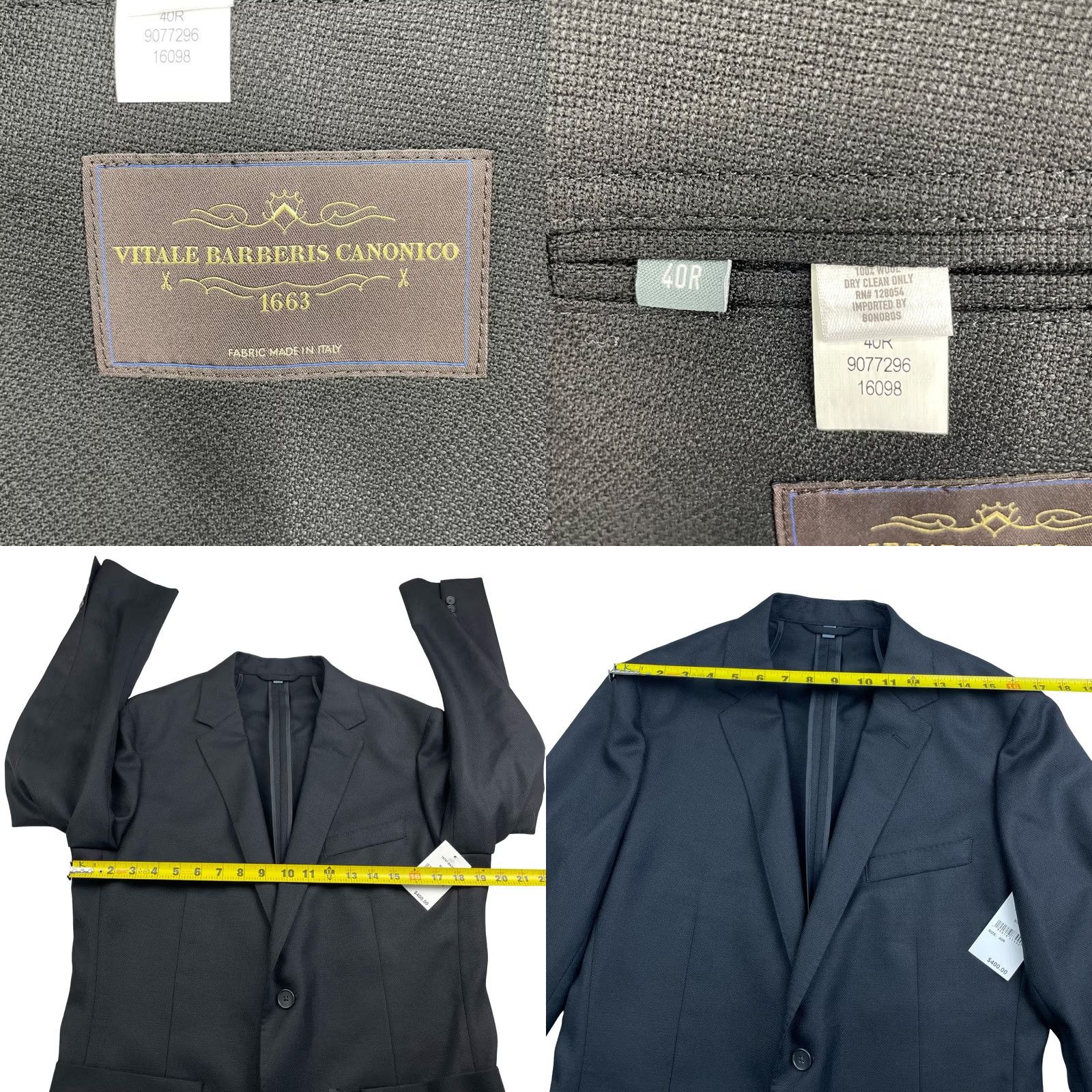Bonobos VINTAGE? No. Bonobos Blazer Men 40R Slim Wool Black Two-Button Notch Lapel 40R Regular Jacket Coat Business Men’s Two Button Blazer Dam? Size 40R - 8 Thumbnail