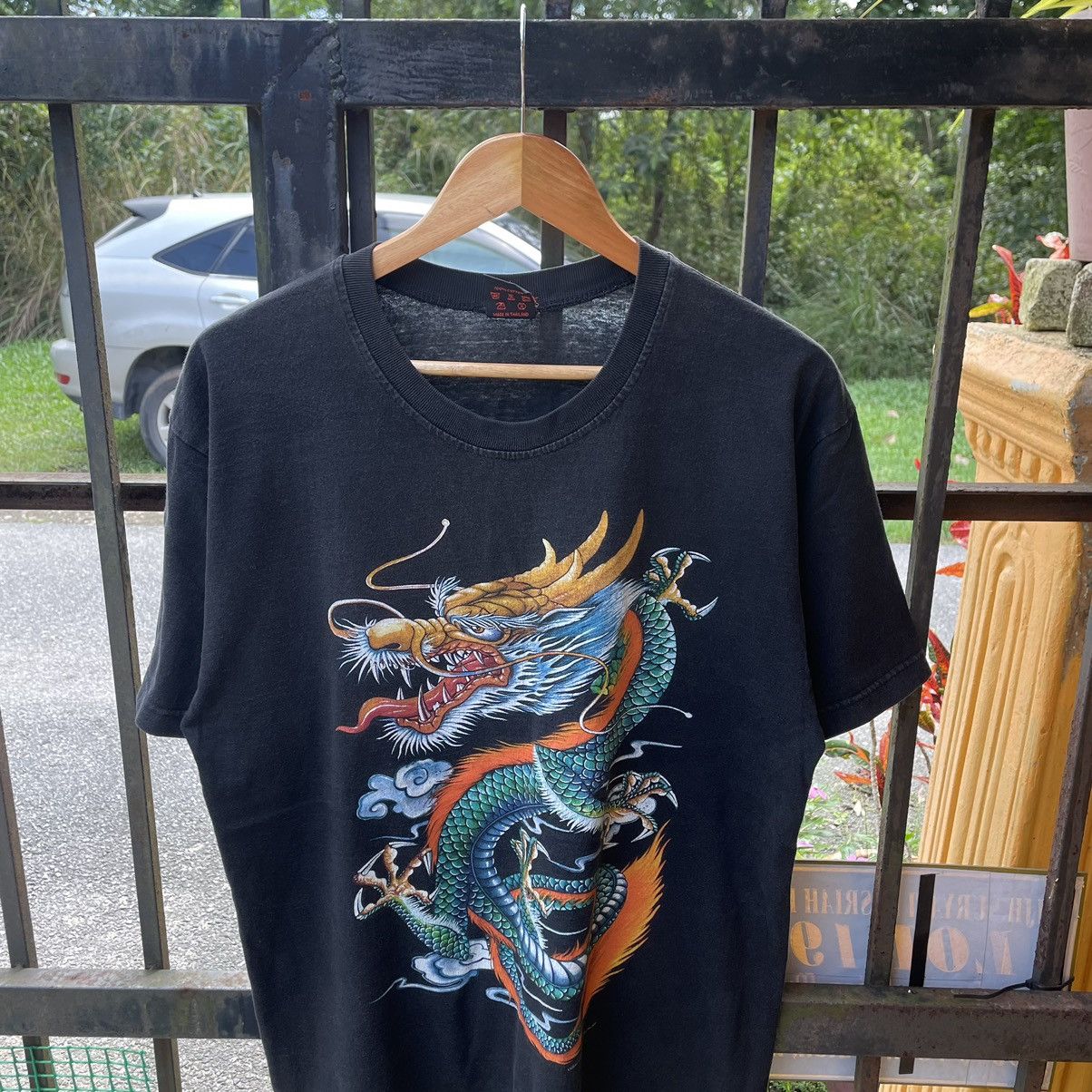 Japanese Brand × Vintage 🔥Vintage 90s Big Motive Dragon Gangster Styles Sukajan Tee Size US L / EU 52-54 / 3 - 3 Thumbnail