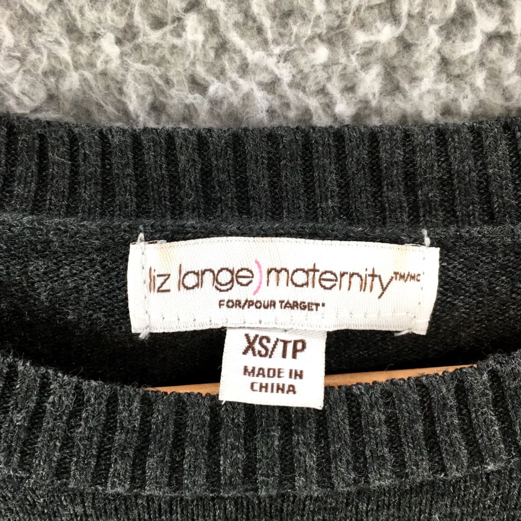 Vintage Liz Lange Maternity Long Sleeve Shirt Womens XS Grey Cotton Blend Pullover Knit Size XS / US 0-2 / IT 36-38 - 6 Thumbnail