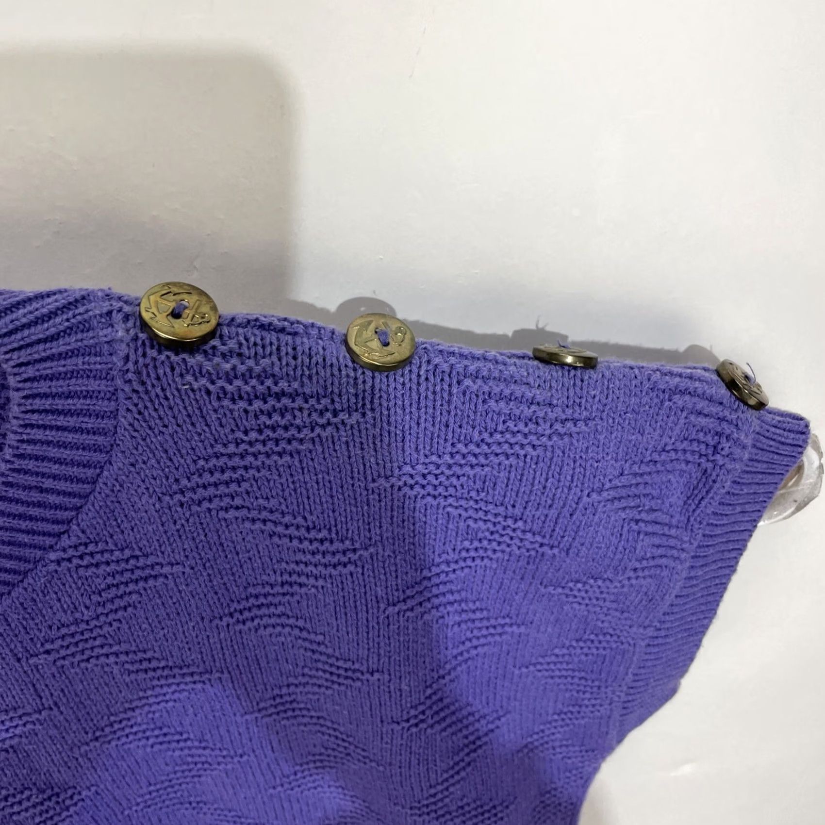 Vintage VINTAGE Lauren Vest Shirt Sleeveless Large Purple USA Knitwear Corp Crew Neck Button Logo 100% Cotton Men’s? No, Women’s? Size L / US 10 / IT 46 - 7 Thumbnail
