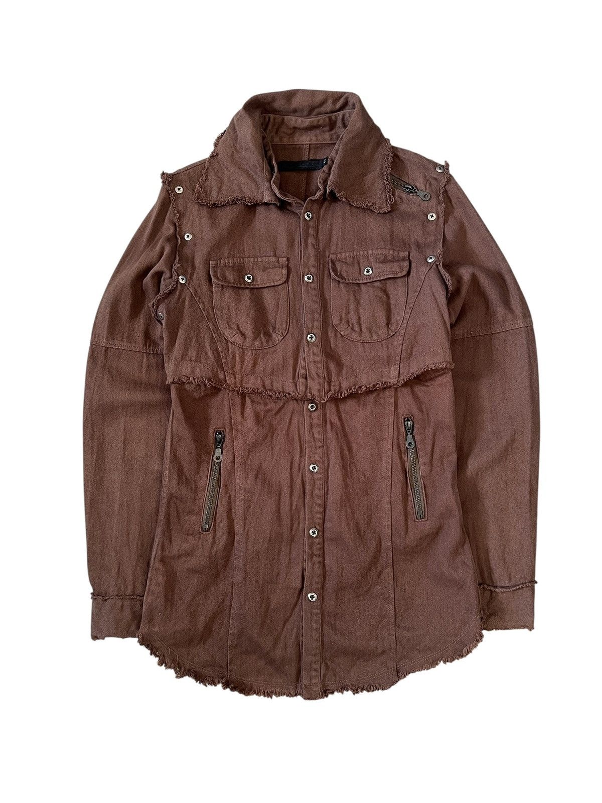 14th Addiction × GOSTAR DE FUGA × Japanese Brand Fuga Detached Lace-Up Button Shirt Jacket Size US XS / EU 42 / 0 - 2 Thumbnail