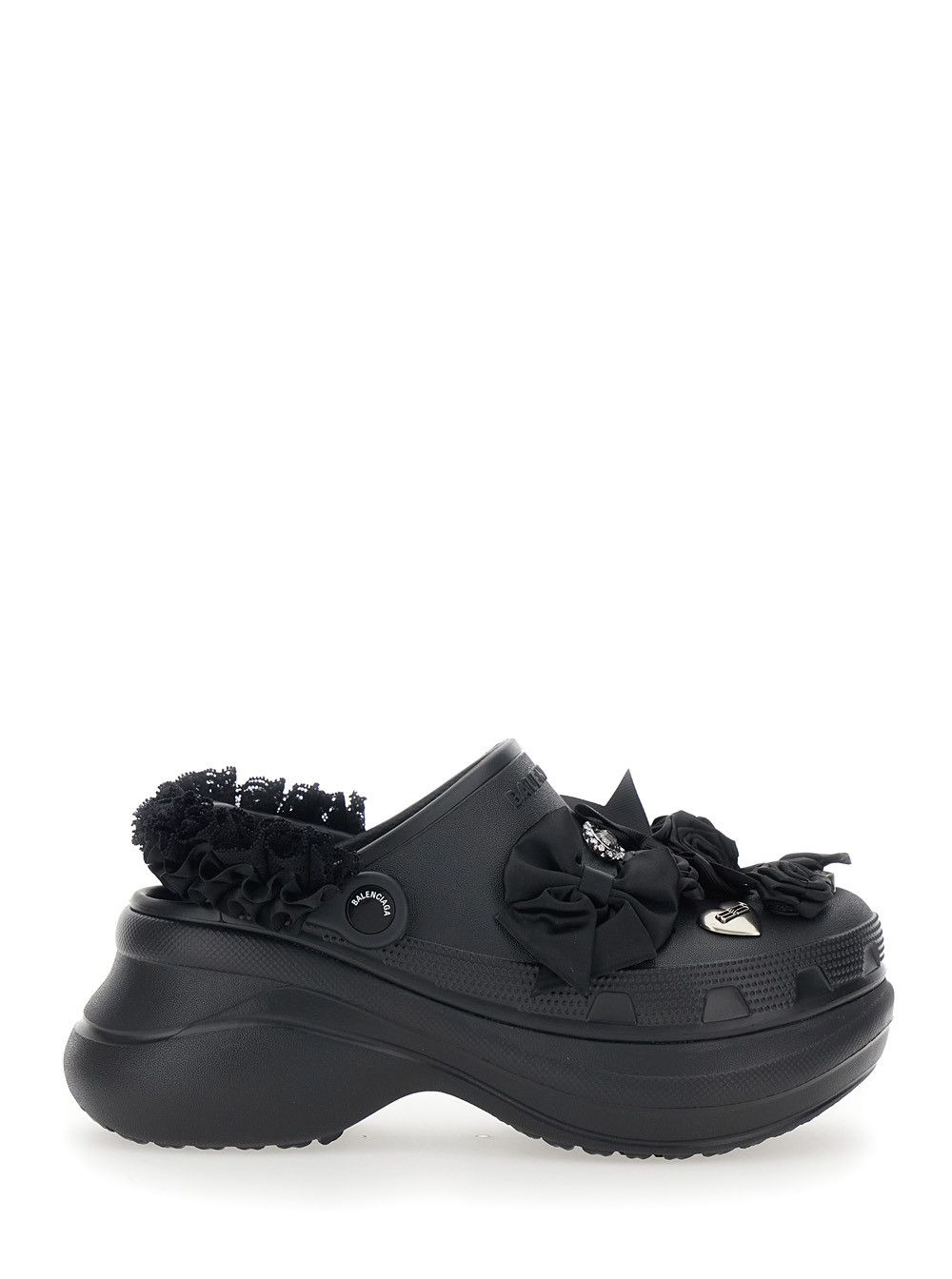 Balenciaga Mule 'Jibbitz x Crocs' with Logo Plate and Black Rubber Applications for Women Size US 9 / IT 39 - 1 Thumbnail