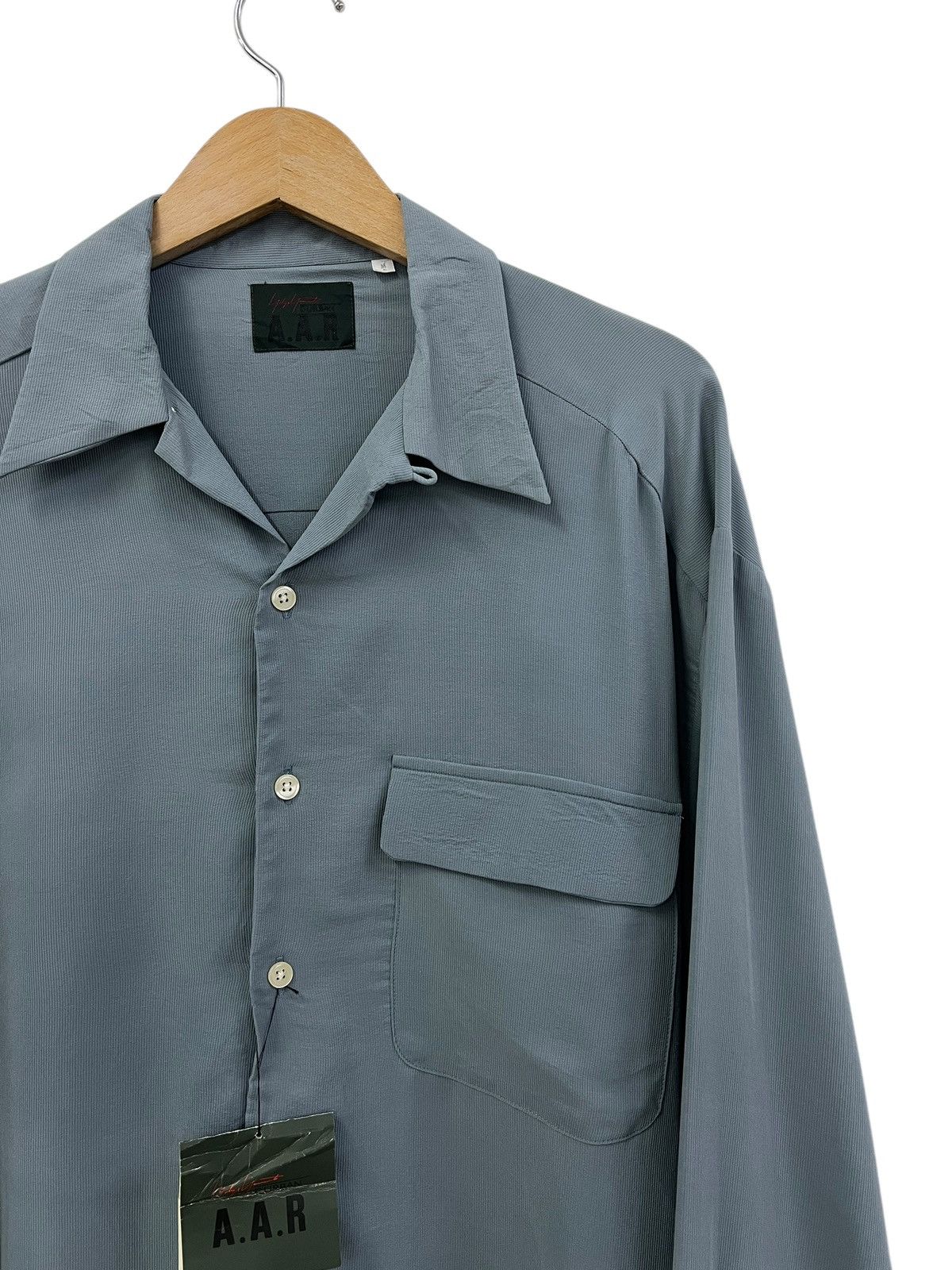 Yohji Yamamoto 1990s Yohji Yamamoto A.A.R Silk Open Collar Shirt Size US XL / EU 56 / 4 - 4 Thumbnail