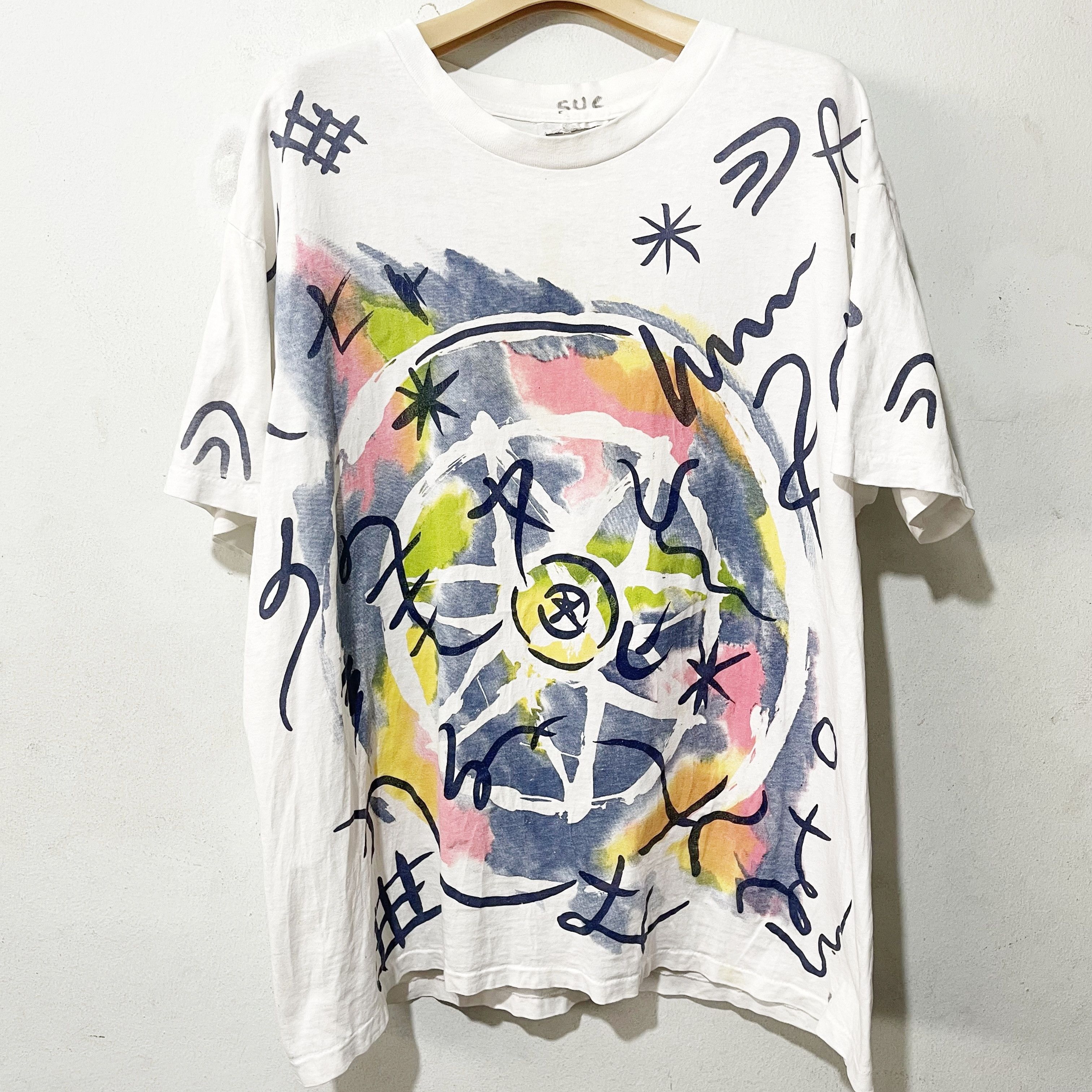 Vintage Vintage 90s Jacques Moret Abstract Art Shirt Size US L / EU 52-54 / 3 - 1 Thumbnail