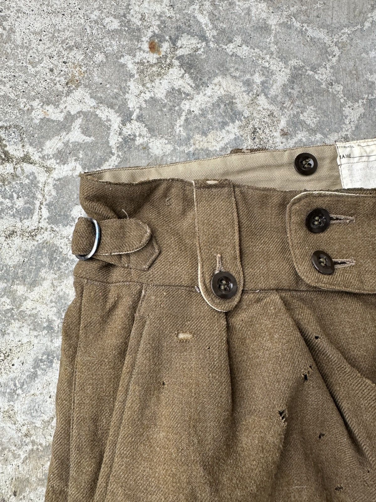 Vintage Trashed 1950s AUSTRALIA US Army Wool Trousers Cargo pant Size US 35 - 7 Thumbnail