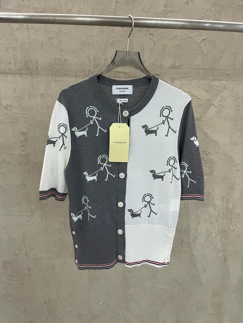 Thom Browne Thom Browne size1 Gray and white striped dog walking man kn Size US S / EU 44-46 / 1 - 1 Thumbnail
