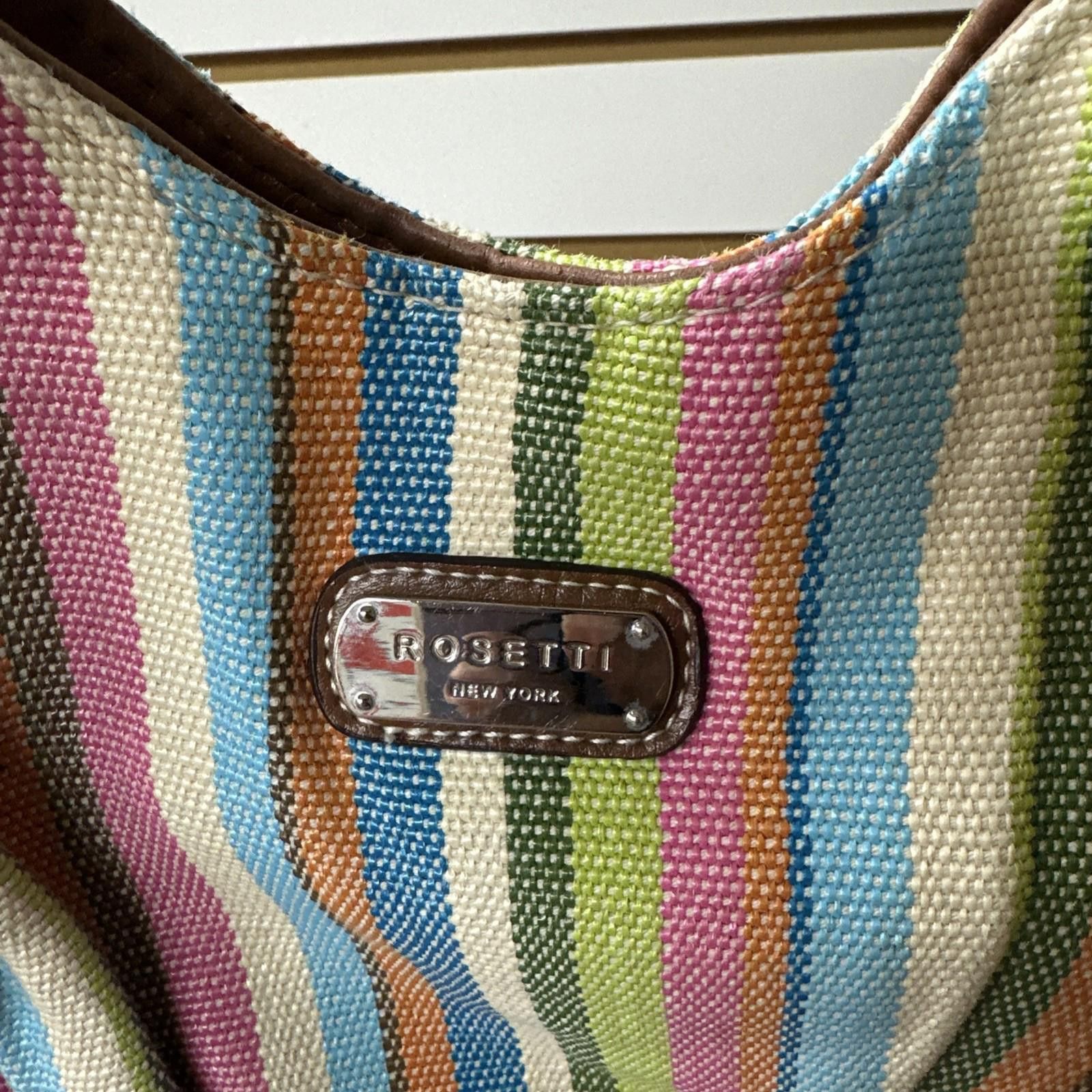 Fratelli Rossetti Rosetti Multicolor Striped Purse Handbag Brown Faux Leather Size ONE SIZE - 2 Thumbnail