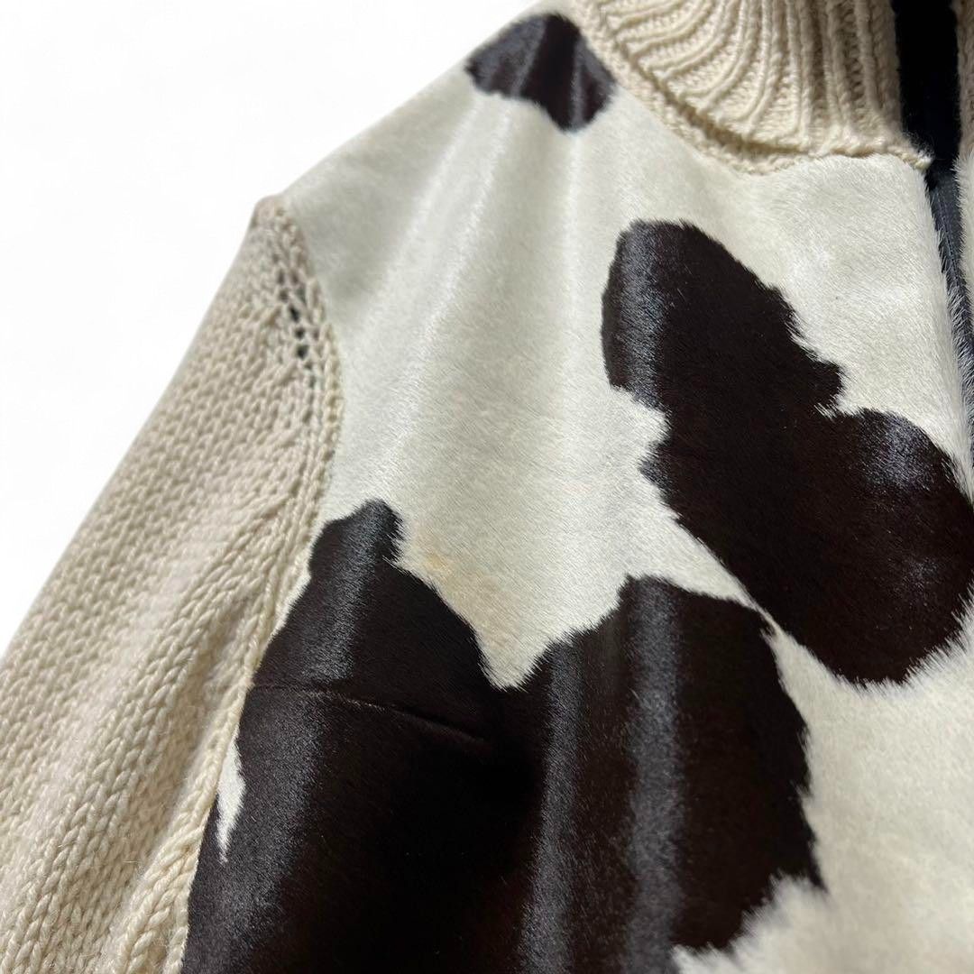 Moncler Moncler - Turtle Neck Knit Fur Jacket Light Cow Leather Size US M / EU 48-50 / 2 - 12 Thumbnail