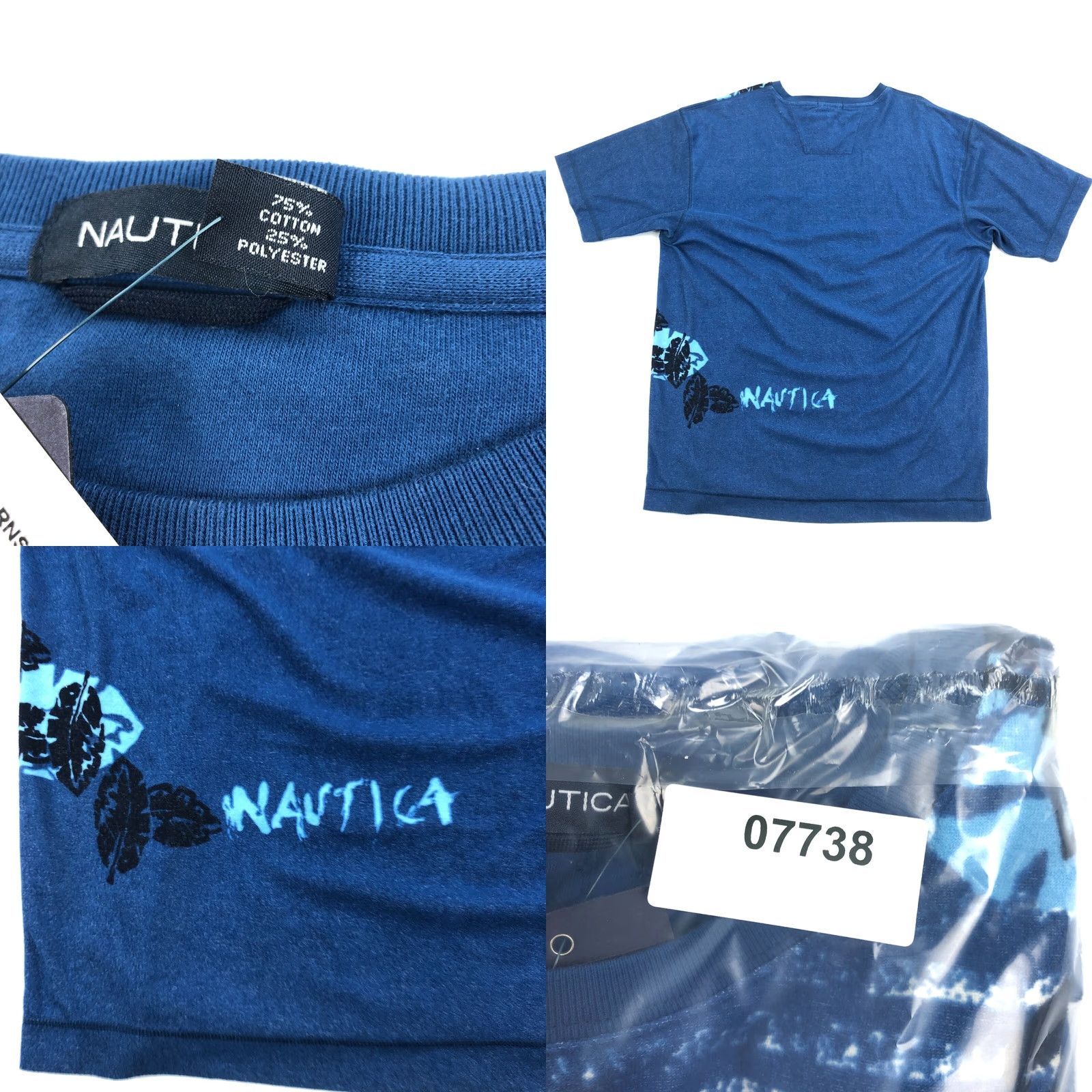 Nautica VINTAGE Nautica T-Shirt Mens 2XL Short Sleeve Tee Blue XXL Shirt Mens Blue Nautical Graphic Print 90s? Size US XXL / EU 58 / 5 - 8 Thumbnail