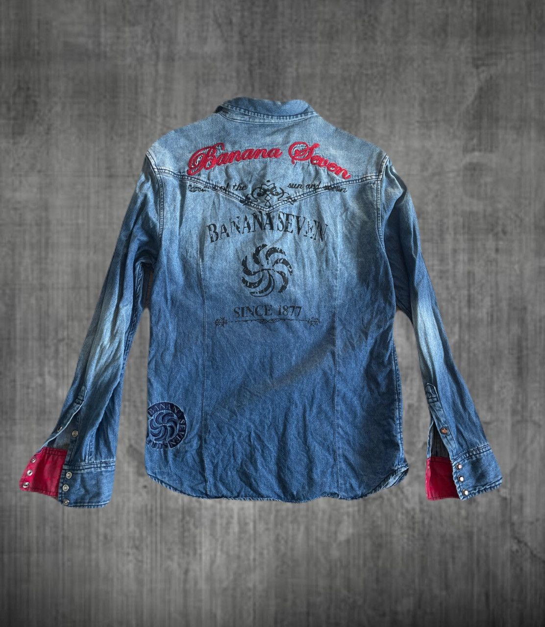 If Six Was Nine 2000s Japanese archive Vkei Gyaruo Poem Denim Shirts Y2K Size US S / EU 44-46 / 1 - 1 Thumbnail
