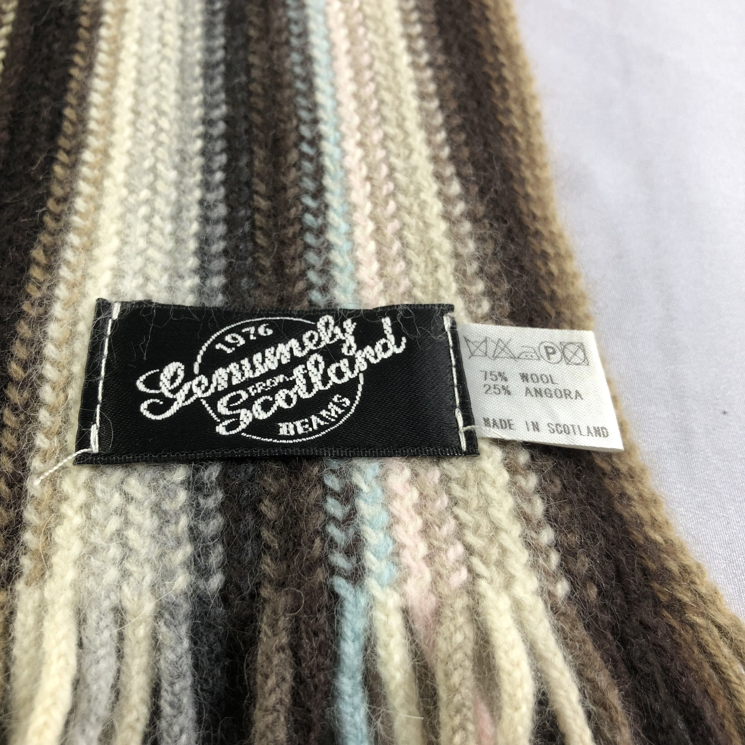 Beams Plus Beams Stripe Knit Wool Scarf Muffler Neckwear V2255 Size ONE SIZE - 4 Thumbnail