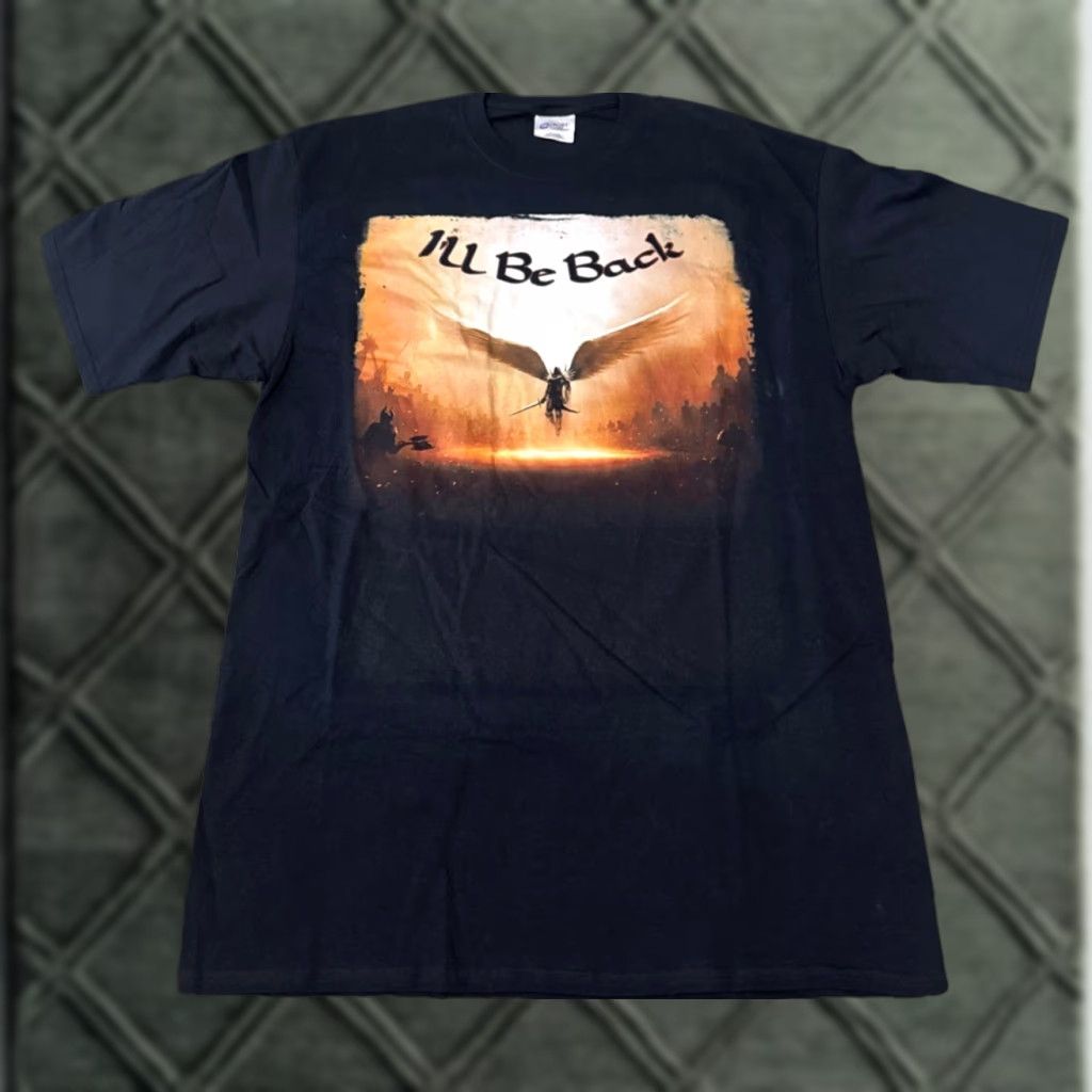 Port & Company VINTAGE I’ll Be Back Demon Angel Warrior Fantasy Video Game Black T-Shirt XL-T Size US XL / EU 56 / 4 - 1 Thumbnail