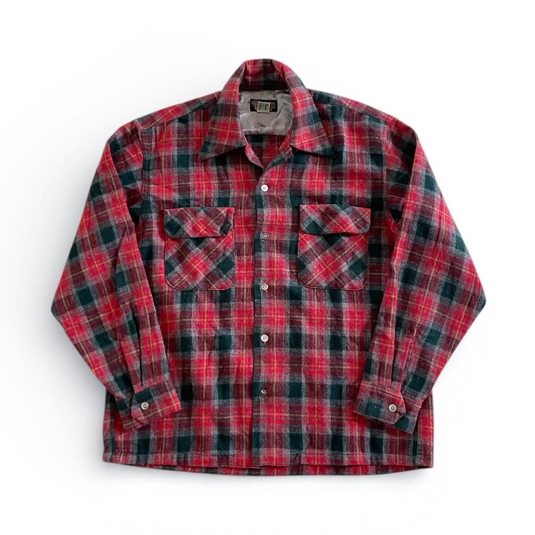 Sugar Cane Vintage Style Eyes Sugar Cane Open Collar Wool Plaid Shirt Size US M / EU 48-50 / 2 - 4 Thumbnail
