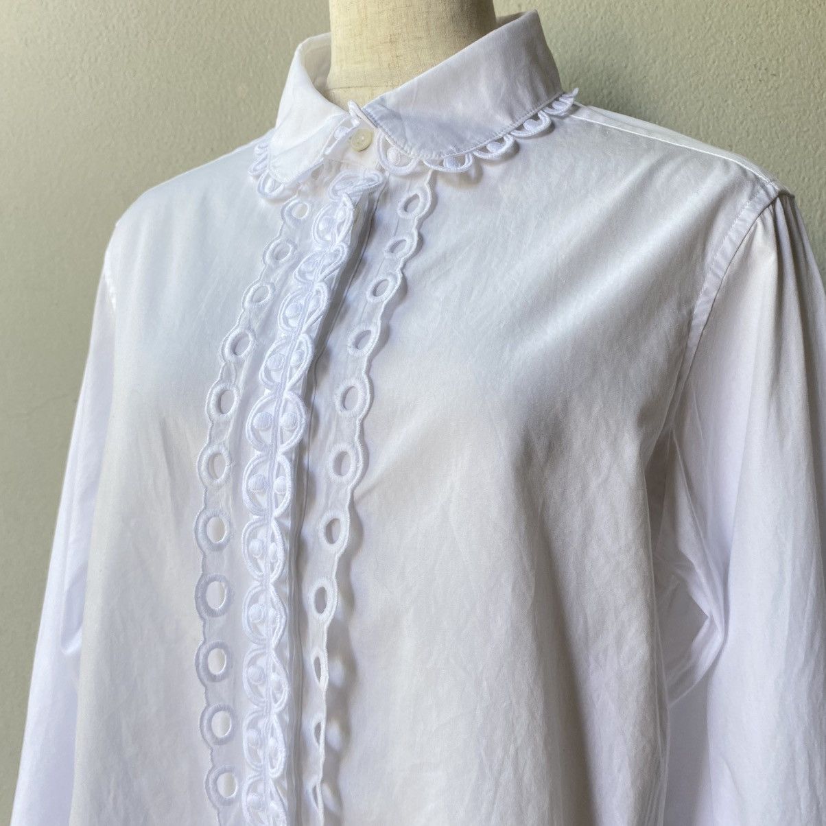 Tsumori Chisato Tsumori Chisato White Ruffle Collar Blouse Size XS / US 0-2 / IT 36-38 - 16 Thumbnail