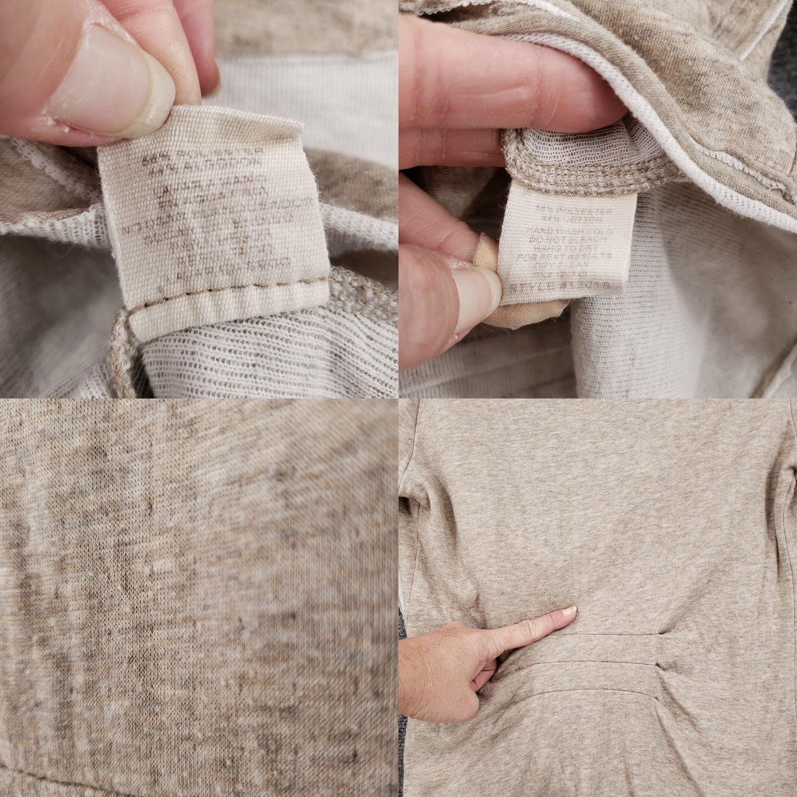 Vintage Mystree Top Womens S Small Beige Drape Collar Long Sleeve Lagenlook Zip Heather Size S / US 4 / IT 40 - 8 Thumbnail