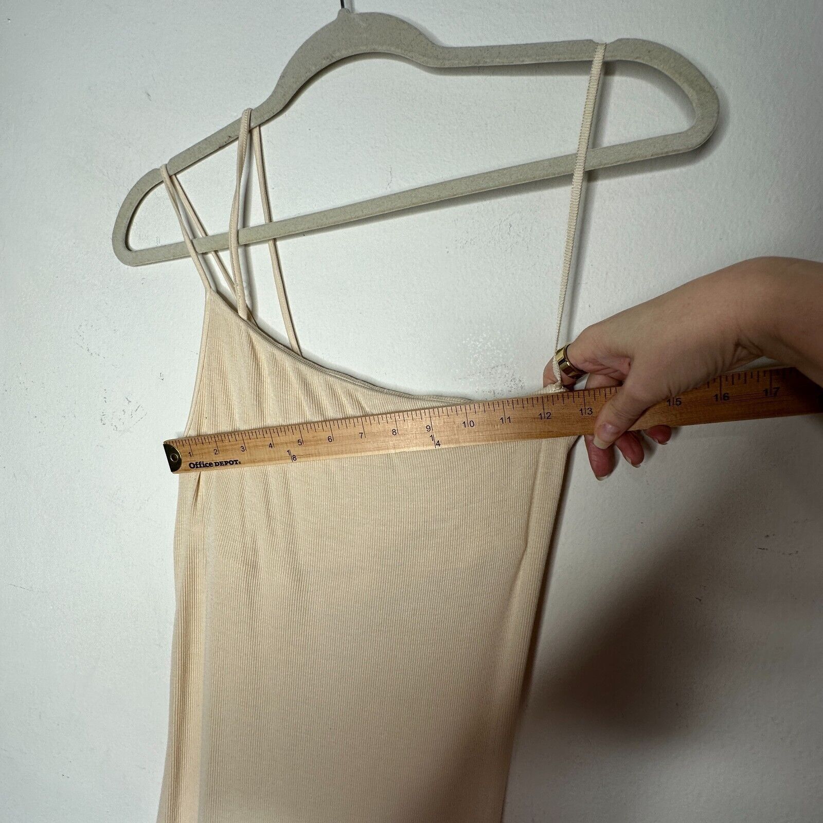 Enza Costa Enza Costa Cream One Shoulder Spaghetti Strap Bodycon Mini M Size M / US 6-8 / IT 42-44 - 9 Thumbnail