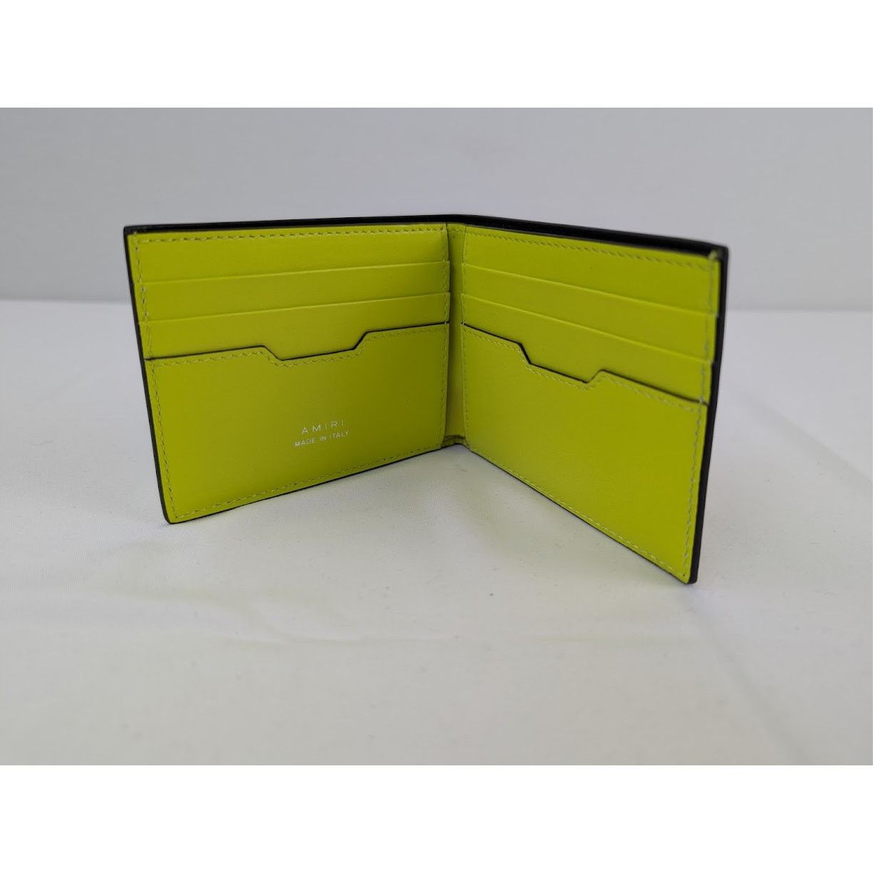 Amiri o1rshd1 Q:3 / Size: OS / Nappa Amiri Bifold Wallet in Yellow Size ONE SIZE - 9 Thumbnail