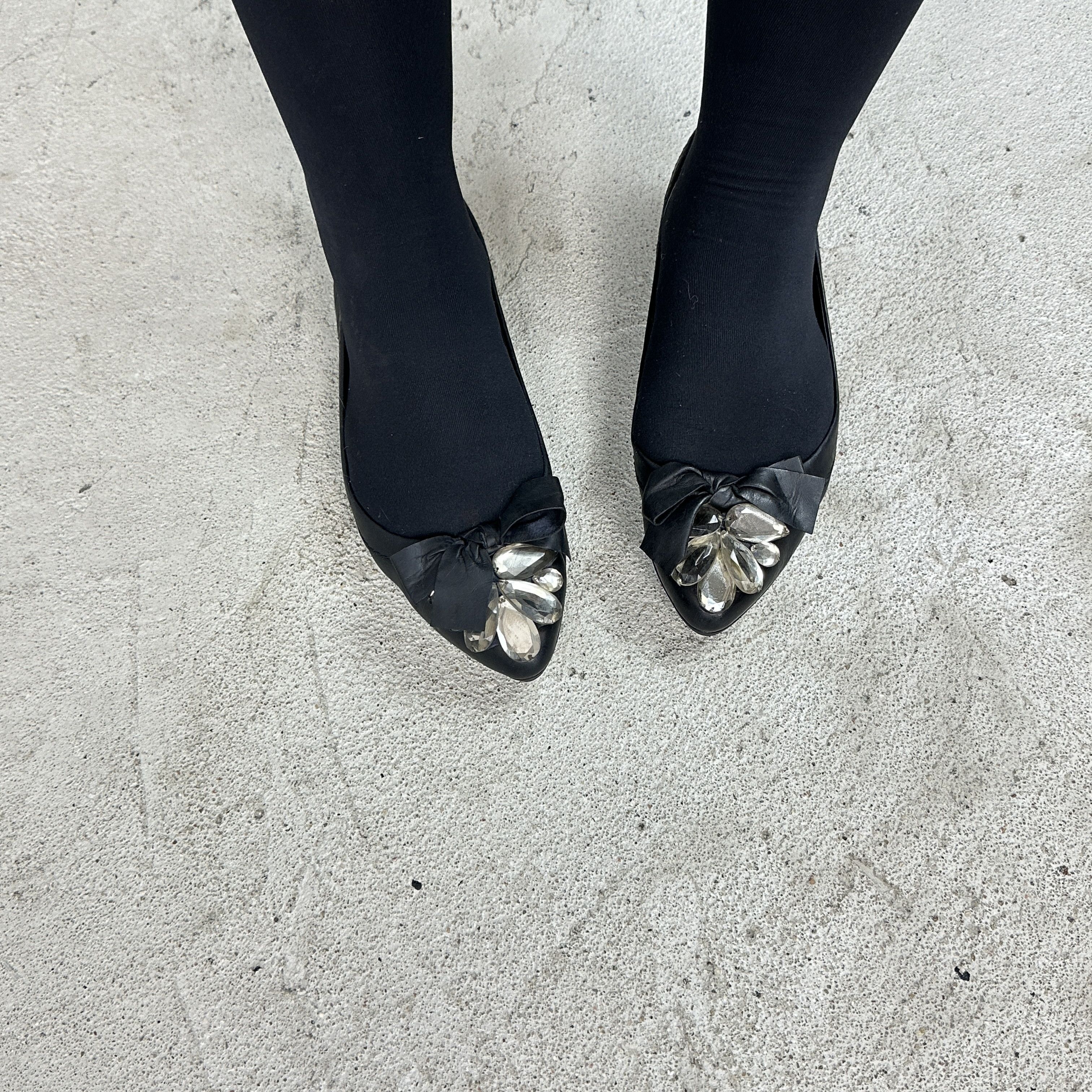 Vera Wang × Vintage Vintage Avant Garde Leather Opium Vera Wang 00s Balletflats Size US 7 / IT 37 - 8 Thumbnail