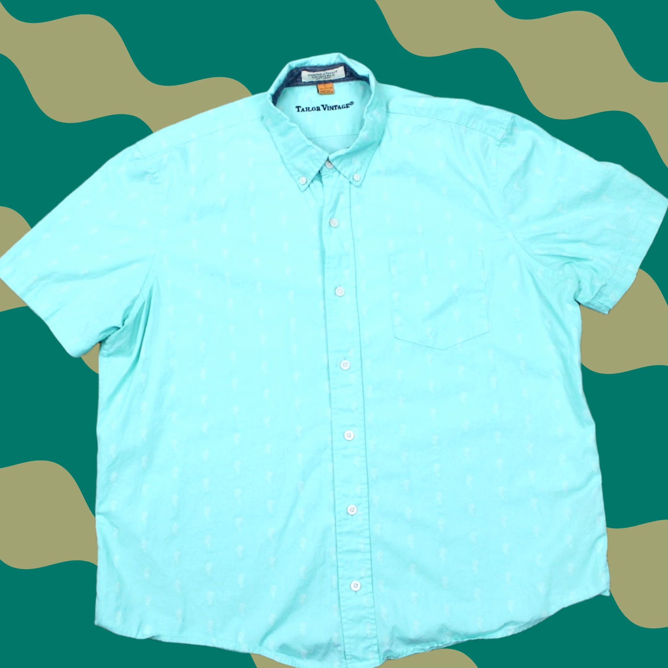 Vintage Tailor Vintage Blue Seahorse Print Cotton Shirt Mens Large Size US L / EU 52-54 / 3 - 1 Thumbnail