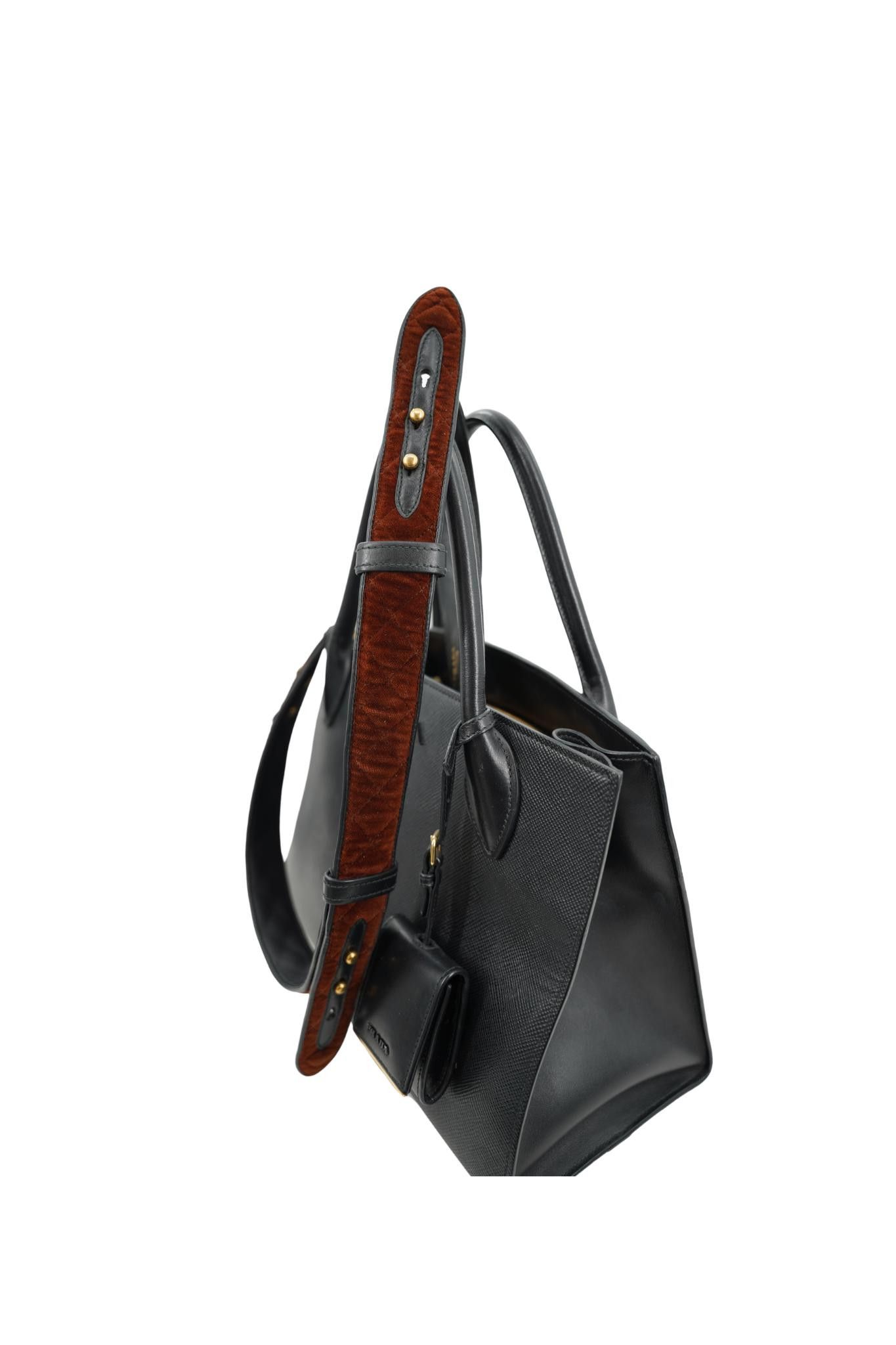 Prada Prada Milano Handbag With Velvet Strap Size ONE SIZE - 4 Thumbnail