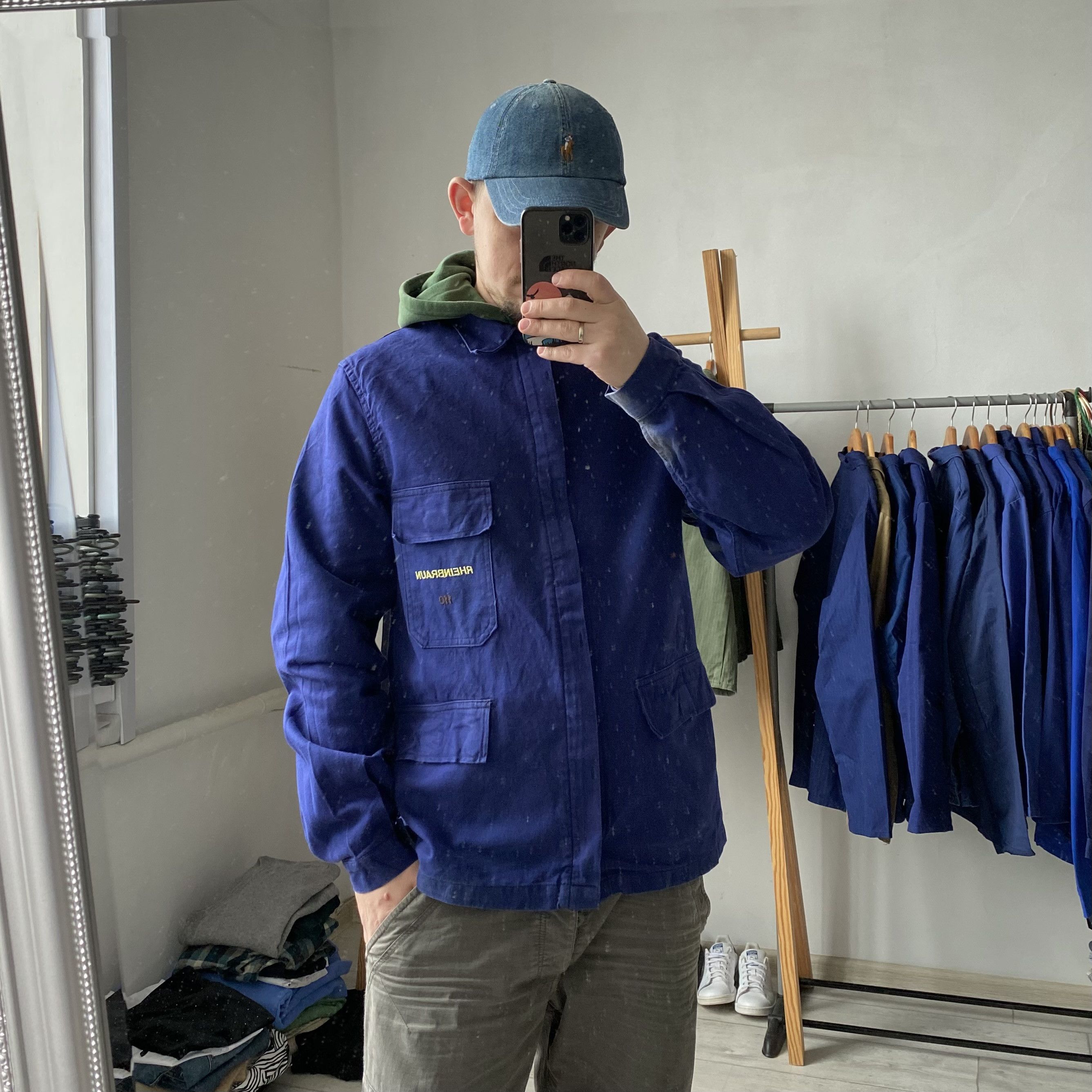 Le Laboureur Vintage 80s Faded Sanfor French Chore jacket Work le mont Size US M / EU 48-50 / 2 - 1 Thumbnail