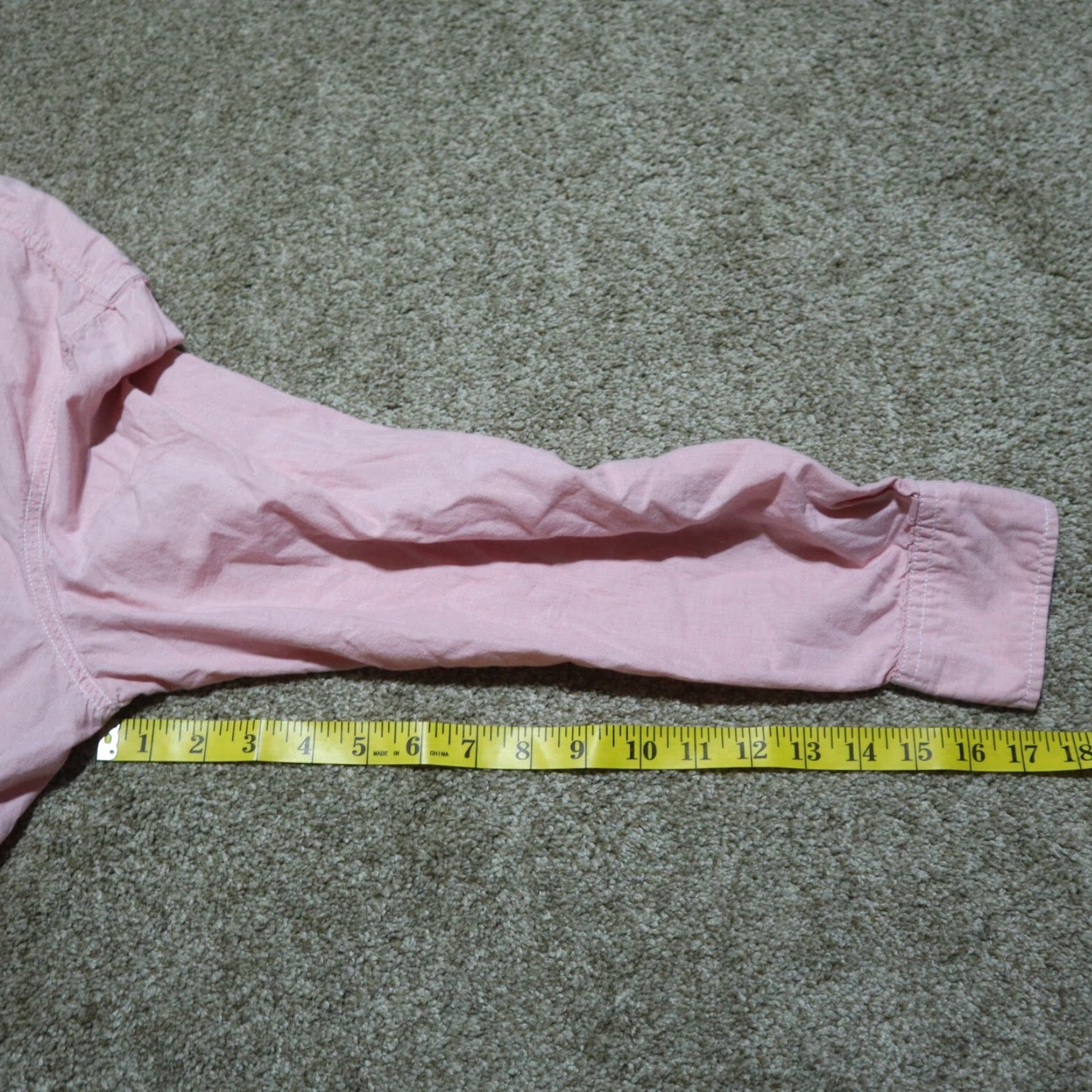 Vintage American Rag Shirt Button-Up Casual Mens Large Pink 100% Cotton Lightweight Long Sleeve Tie-Front Button-Down Regular Large Mens Shirt Size US L / EU 52-54 / 3 - 7 Thumbnail