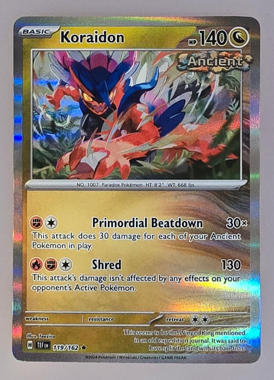 Pokemon Koraidon #119/162 Size ONE SIZE - 1 Thumbnail