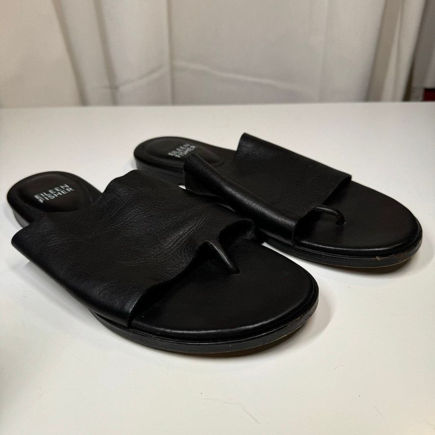 Eileen Fisher Eileen Fisher Leather Slides Sandals 6.5 Minimalist Size US 6.5 / IT 36.5 - 2 Thumbnail