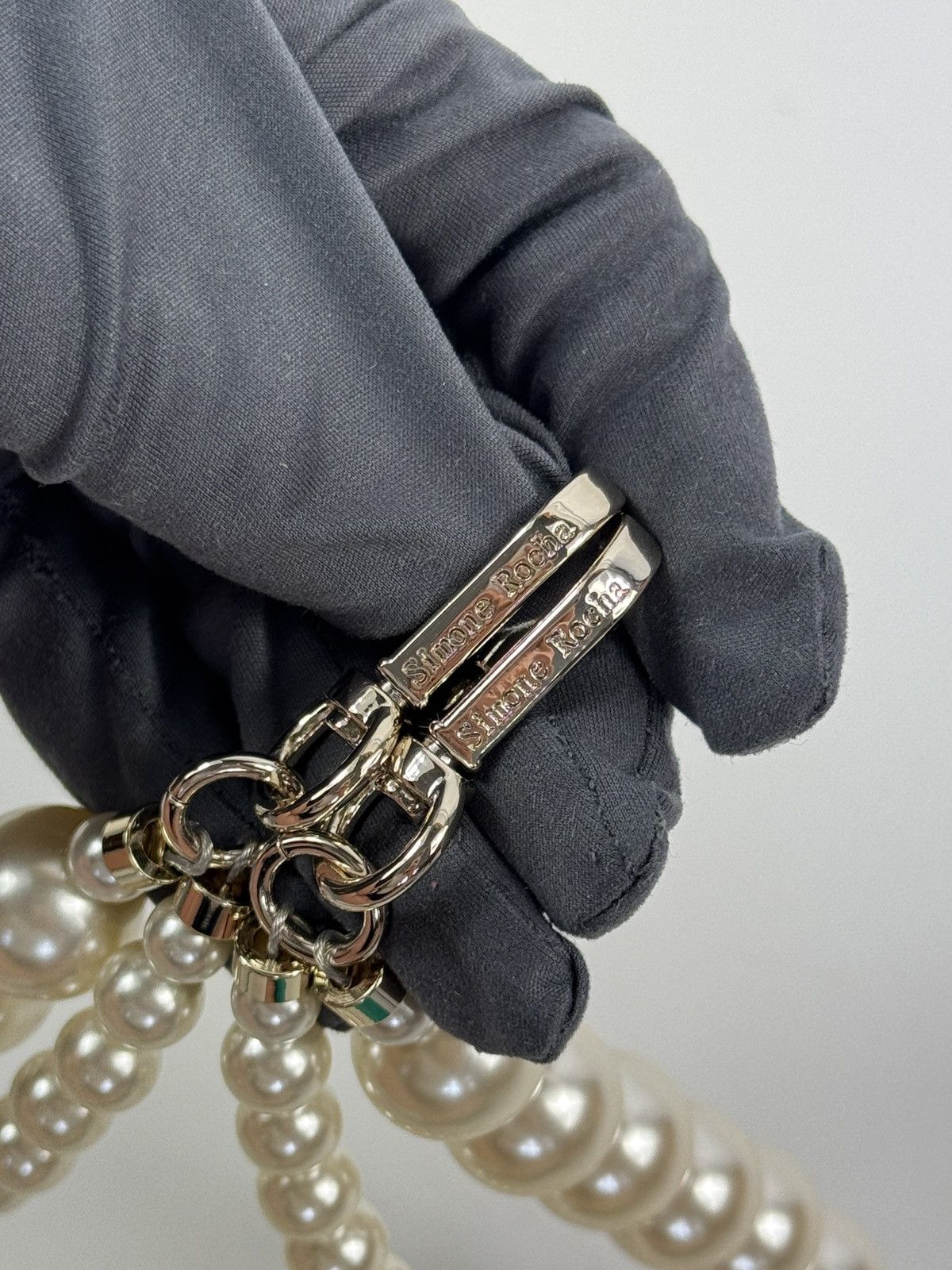 Simone Rocha SILVER TONE FAUX PEARL BAG / JEANS CHARM STRAP Size ONE SIZE - 5 Thumbnail