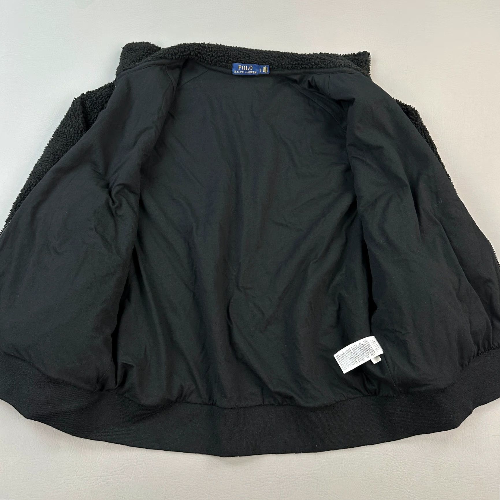 Polo Ralph Lauren Polo Ralph Lauren Jacket Mens Large Black Full Zip Retro Deep Pile Sherpa Talon Size US L / EU 52-54 / 3 - 3 Thumbnail