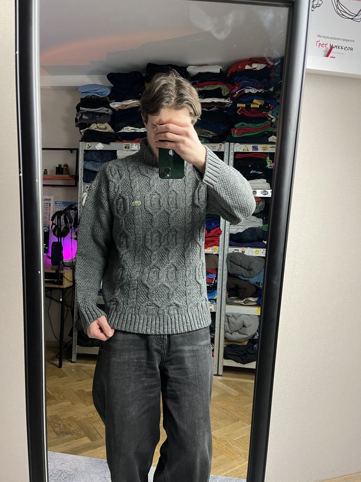 Lacoste Vintage Lacoste Geometric Knitted Sweater Turtleneck Wool Size US M / EU 48-50 / 2 - 2 Thumbnail