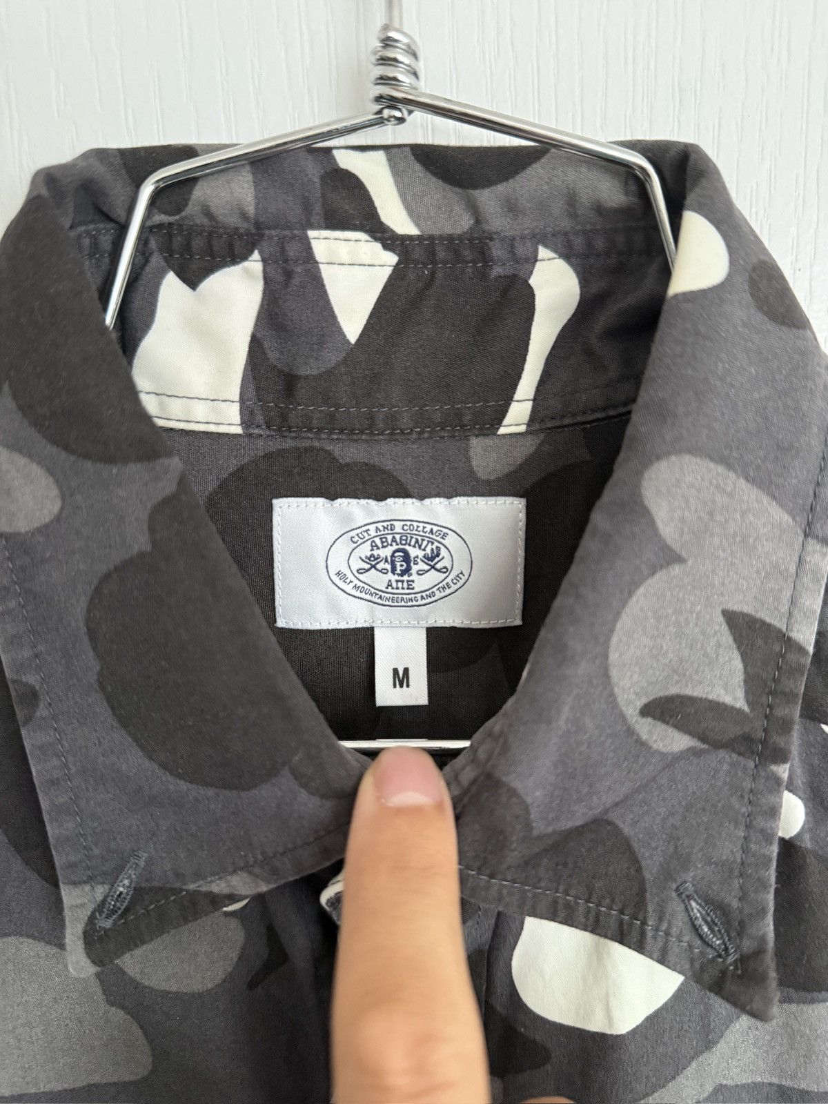 Bape Bape - Grey Glow-In-The-Dark Camo Short Sleeve Shirt - Sz M Size US M / EU 48-50 / 2 - 2 Thumbnail