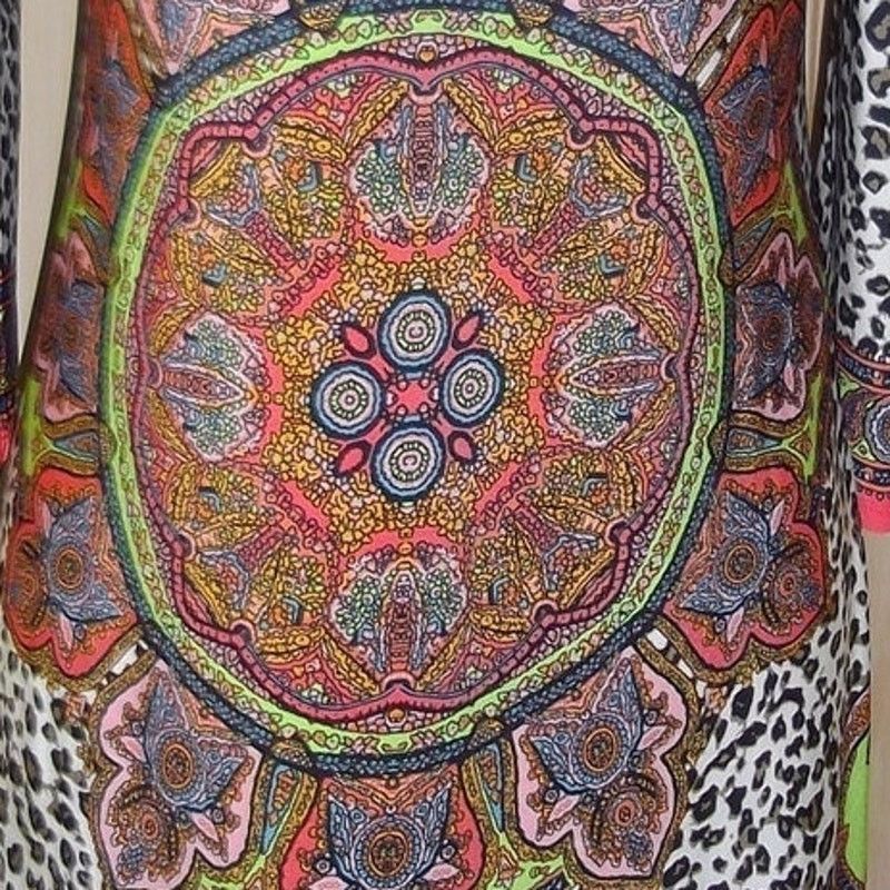 Other London Times Animal Artsy 3/4 Sleeve Bodycon Sheath Dress 8P Size M / US 6-8 / IT 42-44 - 7 Thumbnail